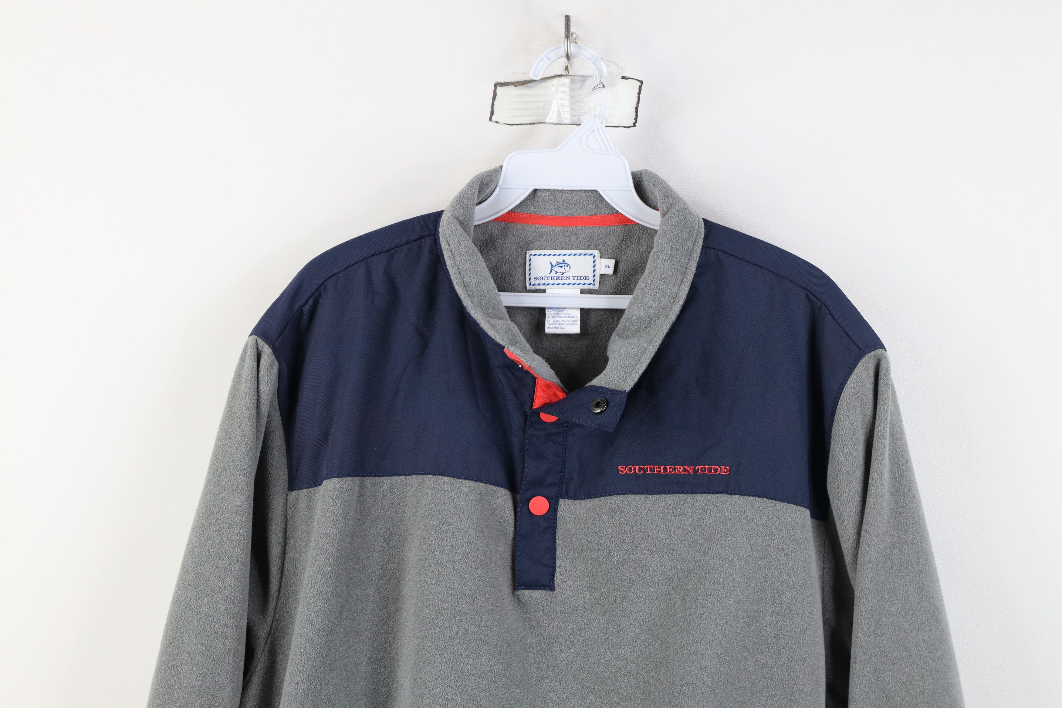 Southern Tide Southern Tide Color Block Snap Button Fleece Pullover Jacket Size US XL / EU 56 / 4 - 2 Thumbnail
