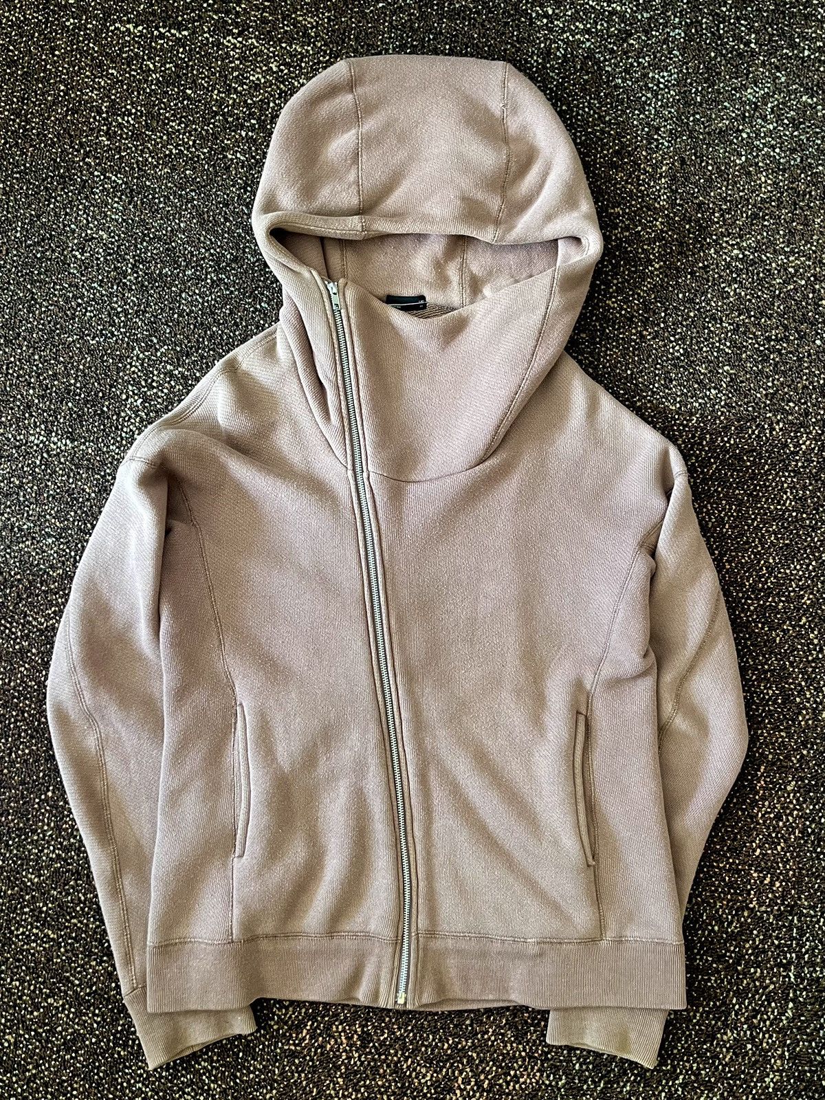 image of Lad Musician Asymmetrical Zip Up Hoodie in Pink, Men's (Size Small)