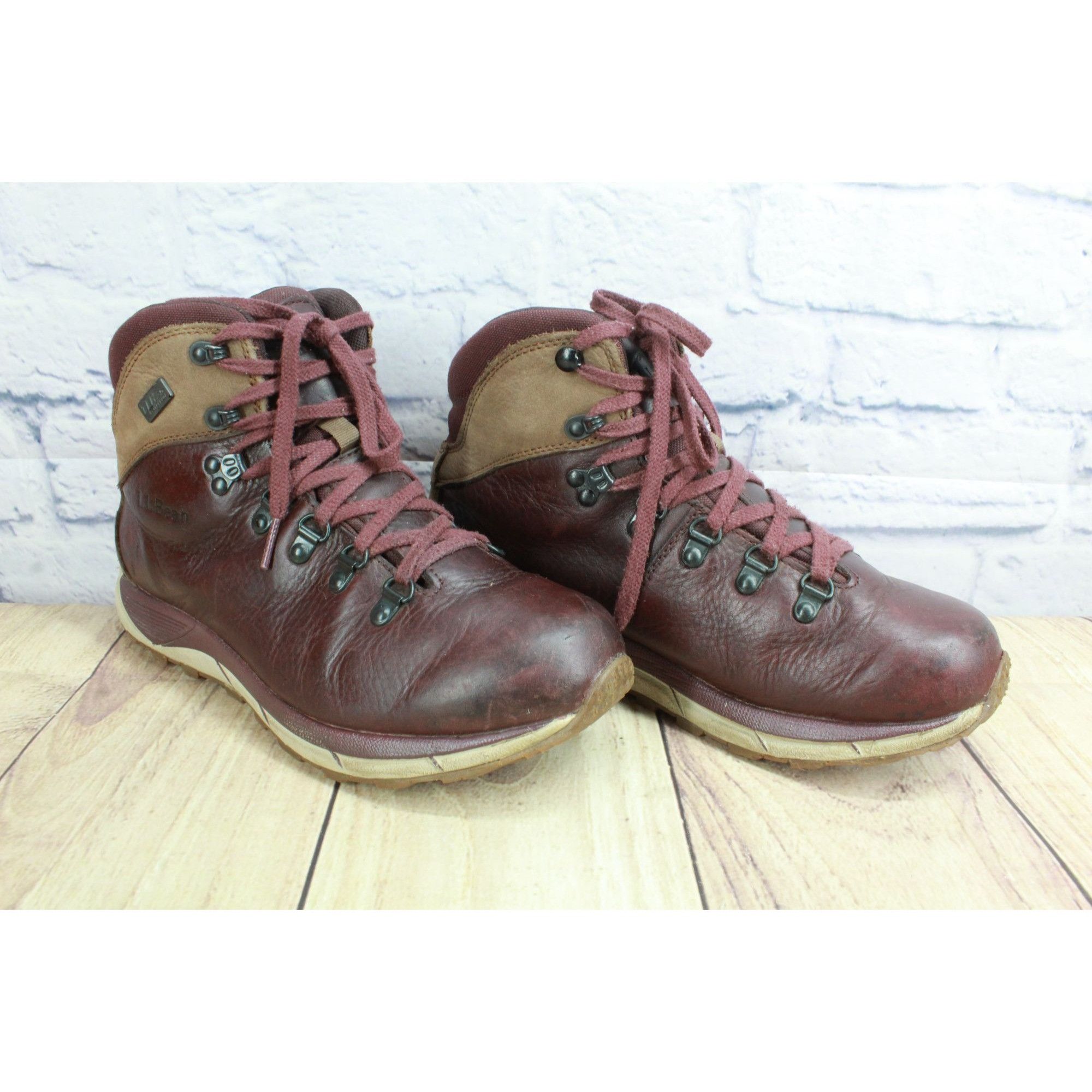 L.L. Bean LL Bean Alpine Burgundy Leather Waterproof Hiking Boots Wome Size US 9.5 / IT 39.5 - 2 Thumbnail