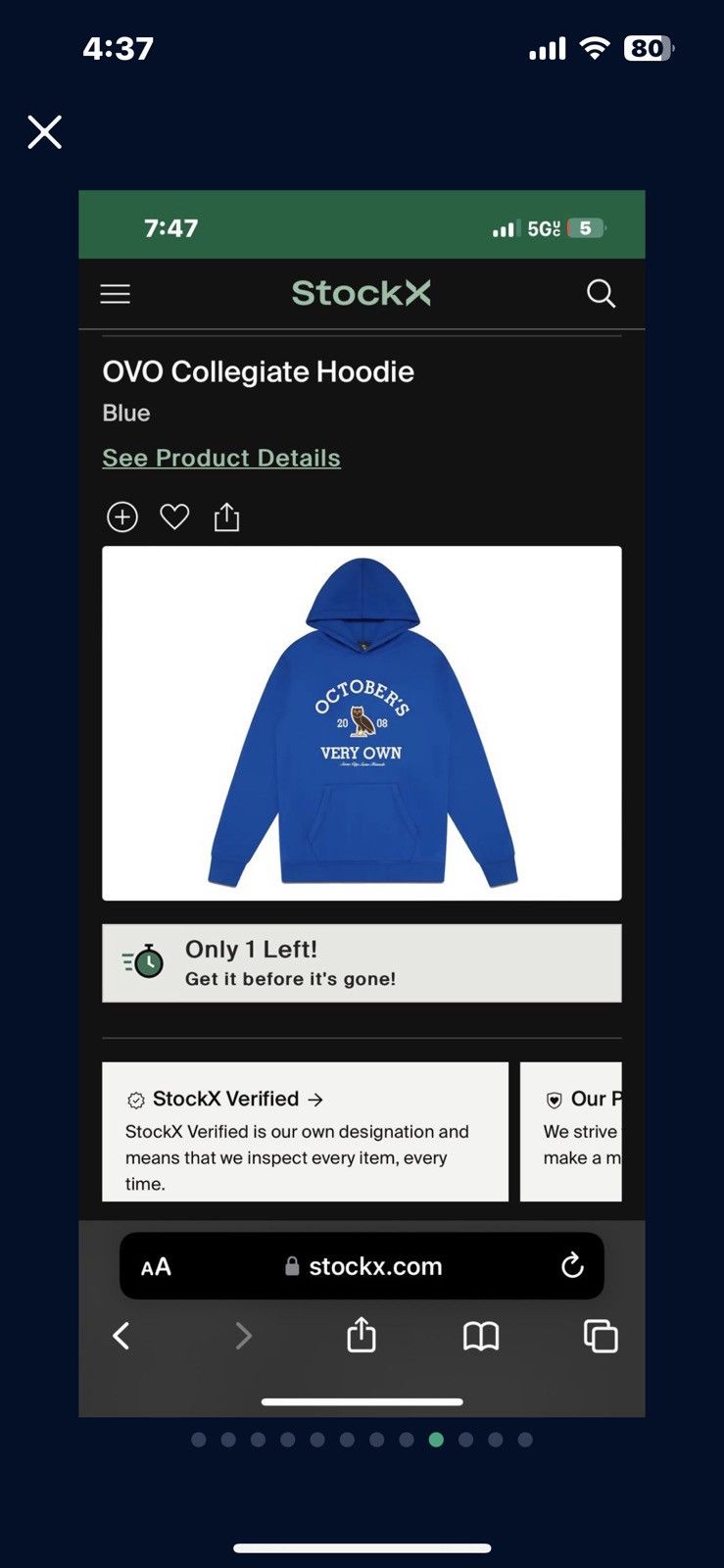 October's Very Own OVO Collegiate Hoodie Size US S / EU 44-46 / 1 - 11 Thumbnail