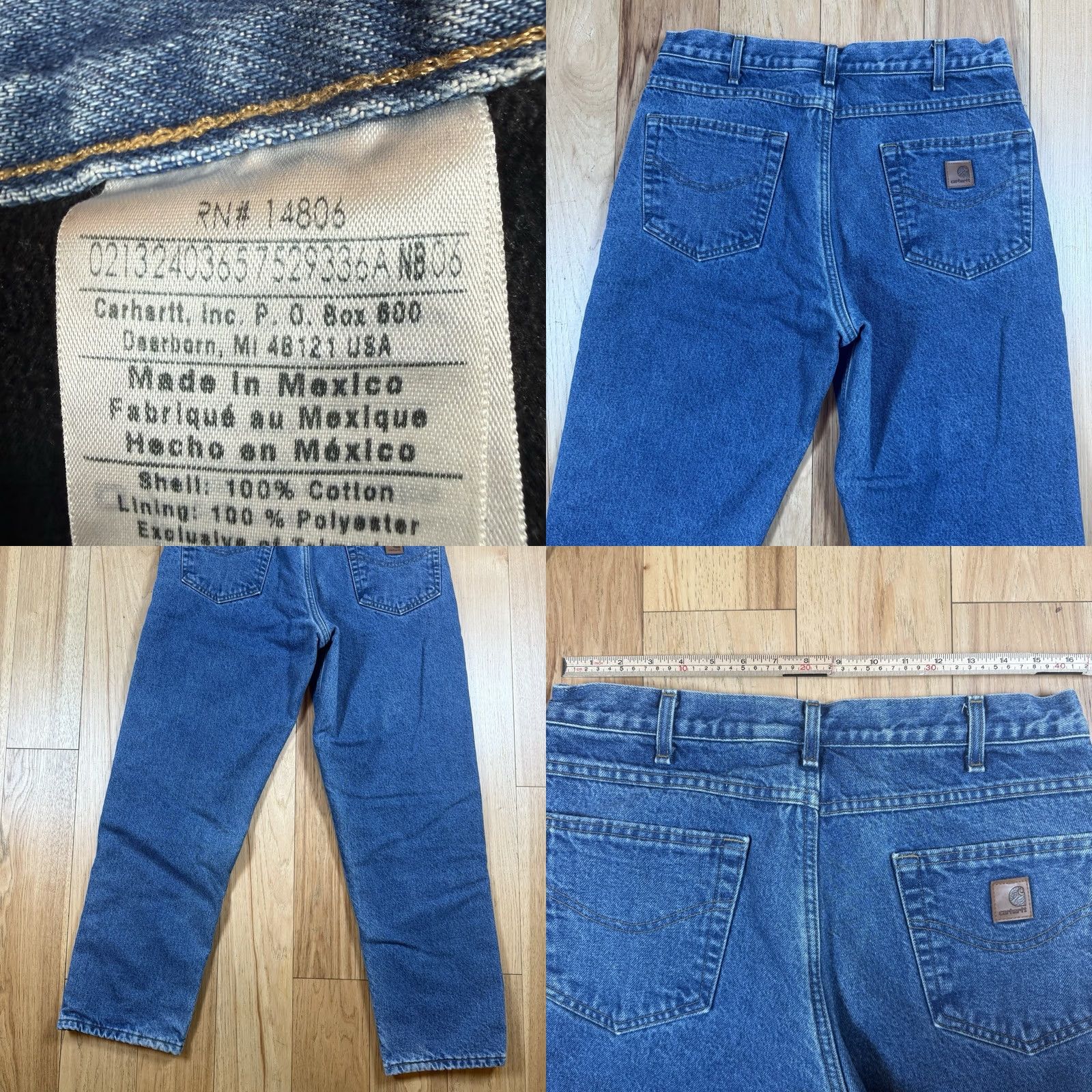 Carhartt VINTAGE Carhartt Jeans Mens 32x30 Blue Straight Relaxed Lined Workwear Pants Size US 32 / EU 48 - 8 Thumbnail