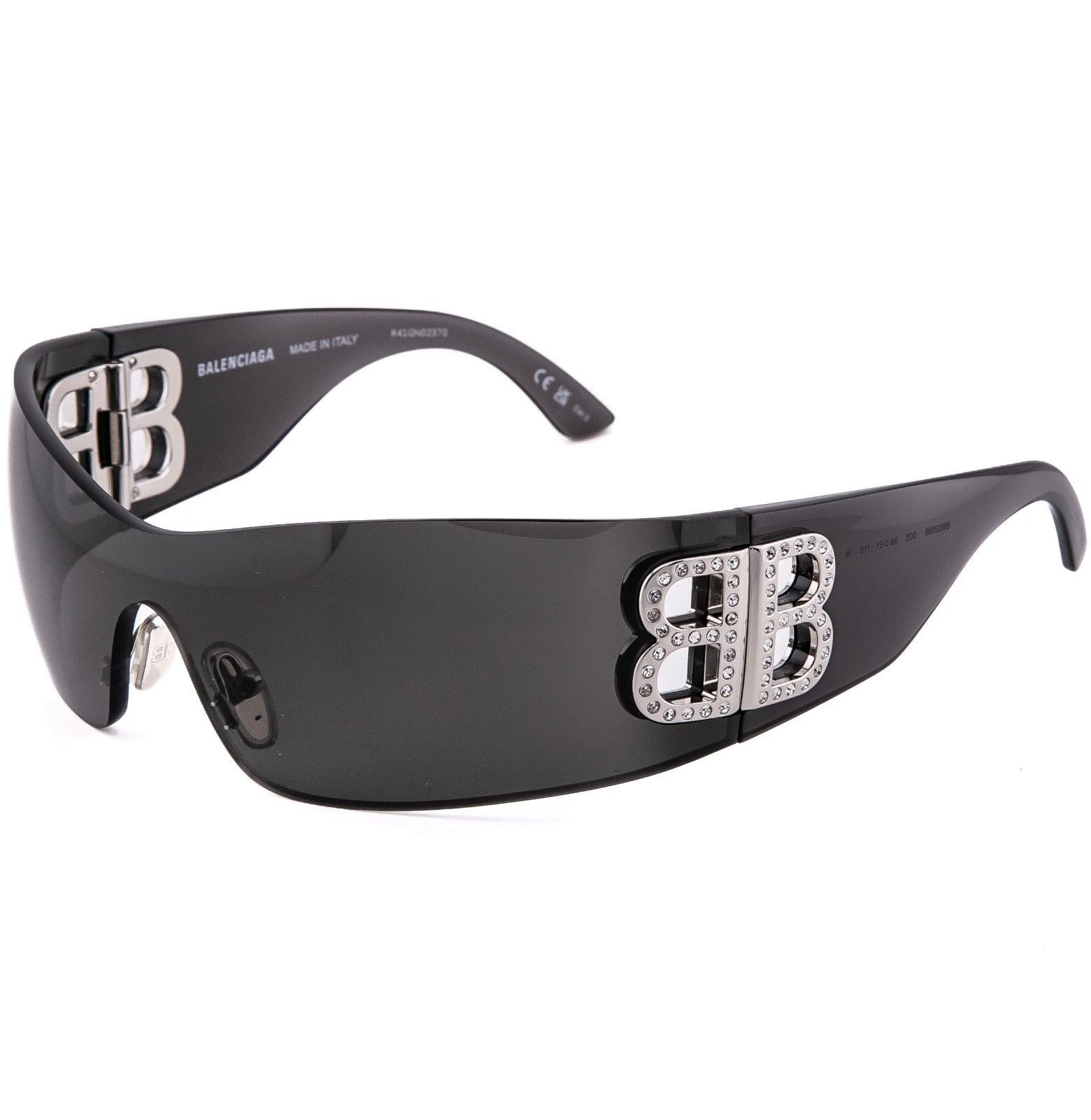 Balenciaga BALENCIAGA BB0359S 0359 BOSSY MASK Wrap Black Sunglasses 005 Size ONE SIZE - 4 Thumbnail