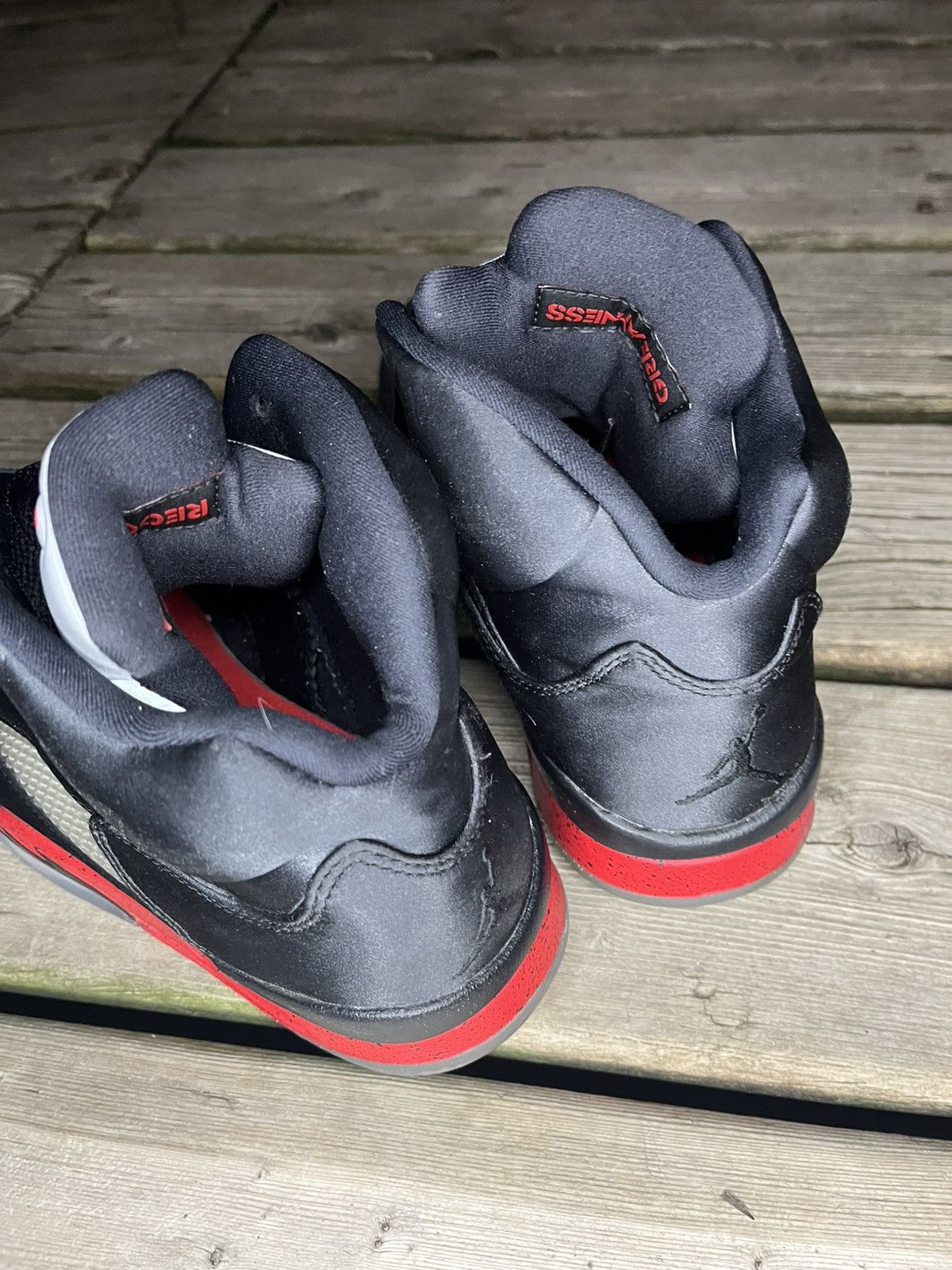Jordan Brand Air Jordan 5 Retro Black Satin Red With Box Size US 9.5 / EU 42-43 - 4 Thumbnail