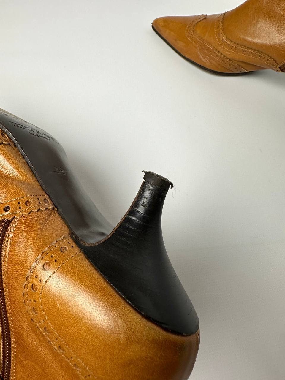 Veronique Branquinho Veronique Branquinho Brown Leather Ankle Boot Size US 8 / IT 38 - 13 Thumbnail