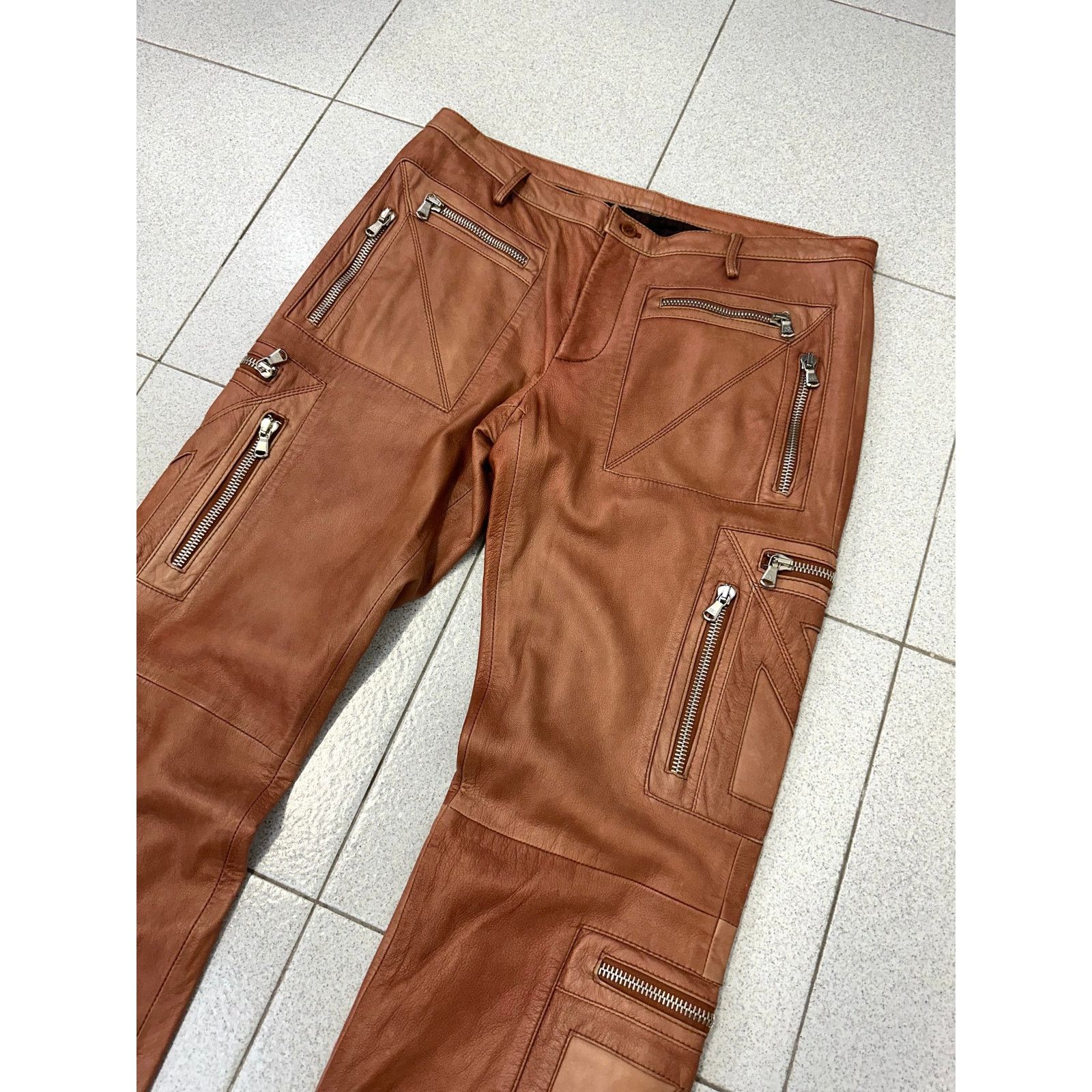 Dolce & Gabbana SS2002 Dolce & Gabbana leather zipper flight cargo pants Size US 34 / EU 50 - 12 Thumbnail