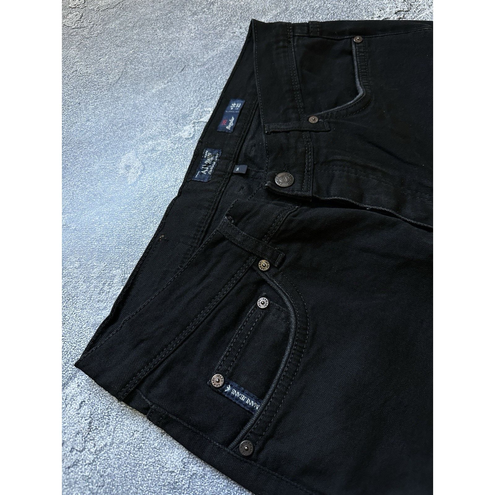 Armani Armani Jeans Metal Logo Black Regular Fit Mens Denim Pants Size US 34 / EU 50 - 8 Thumbnail