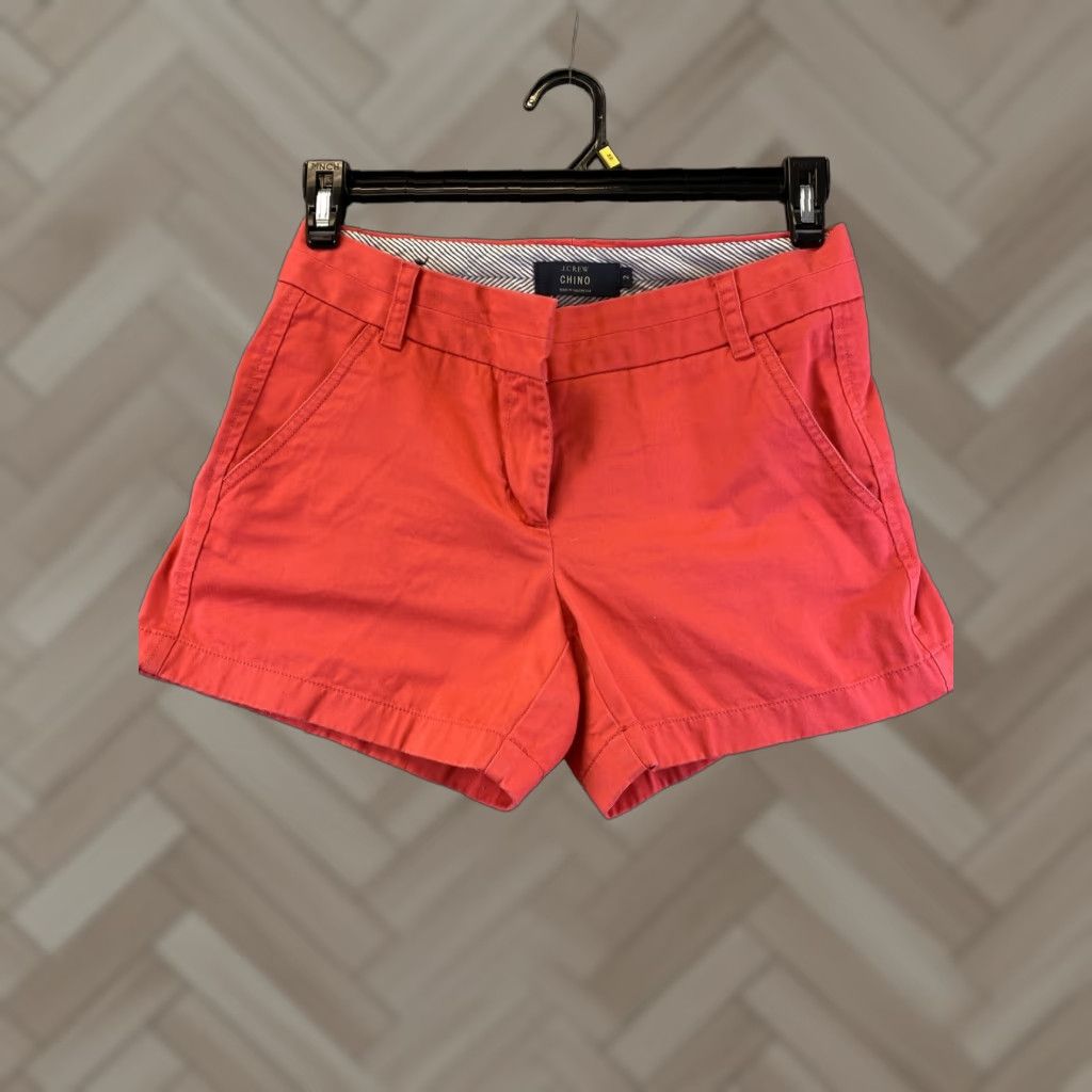 J.Crew J.CREW 4" Chino Shorts Women's Size 2 Salmon Pink Casual Walking Pockets Size 26" / US 2 / IT 38 - 1 Thumbnail