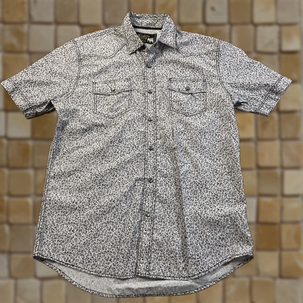 Bark VINTAGE Duke's Bark Floral Pearl Snap Shirt Adult Medium Blue Short Sleeve Casual Mens Size US M / EU 48-50 / 2 - 1 Thumbnail