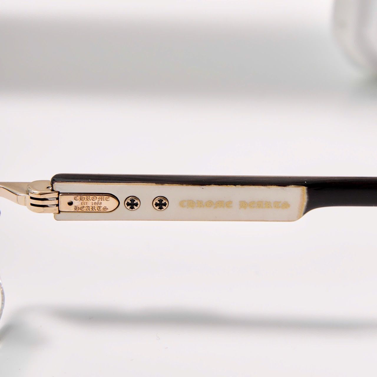 Chrome Hearts CHROME HEARTS DEEP II GOLD PLATED - WHITE EBONY - PIANO VARNISH GLASSES Size ONE SIZE - 4 Thumbnail