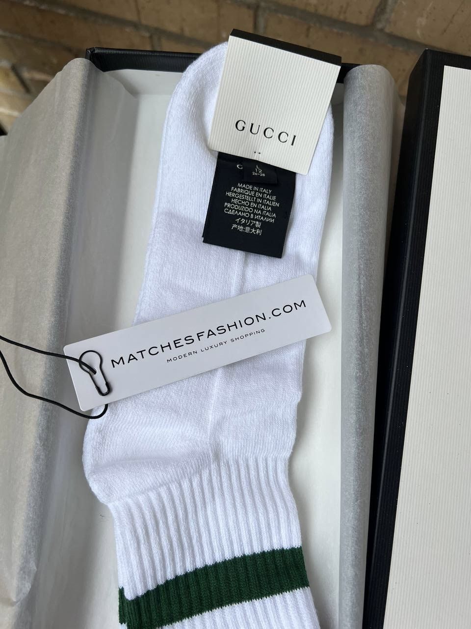 New Gucci Tiger Embroidery Stipe Mid Socks