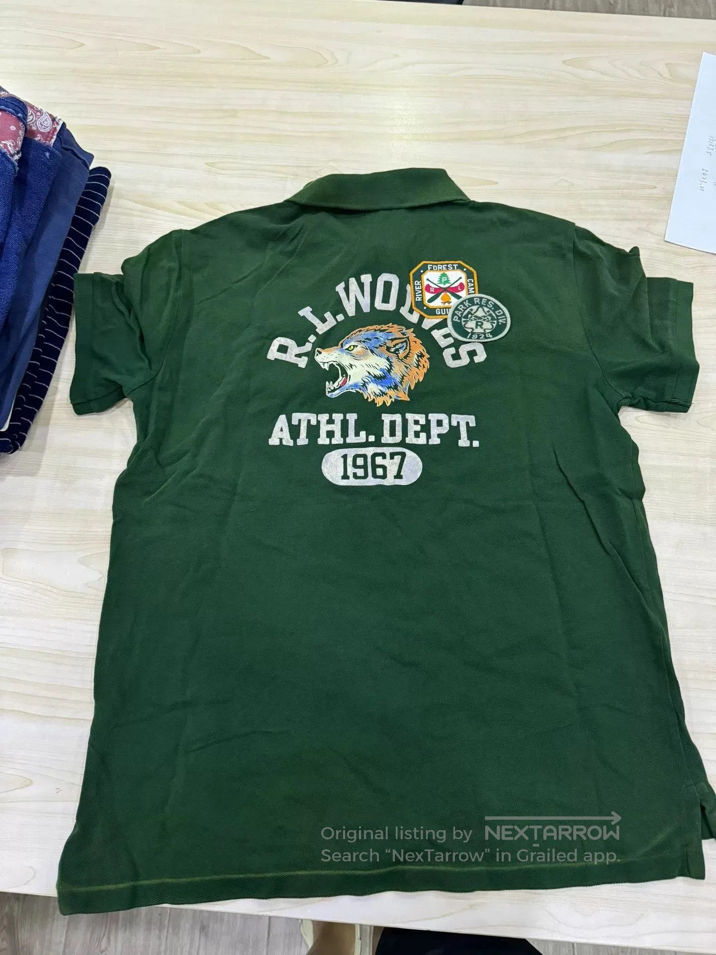 RRL Ralph Lauren RRL Short Sleeve Polo Shirt in Green. Size US M / EU 48-50 / 2 - 4 Thumbnail
