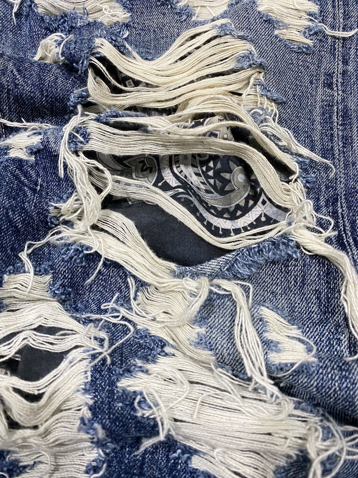 Kapital OG Rare Kapital Hand Made heavy Distressed Trompe l'oeil Size US 32 / EU 48 - 6 Thumbnail