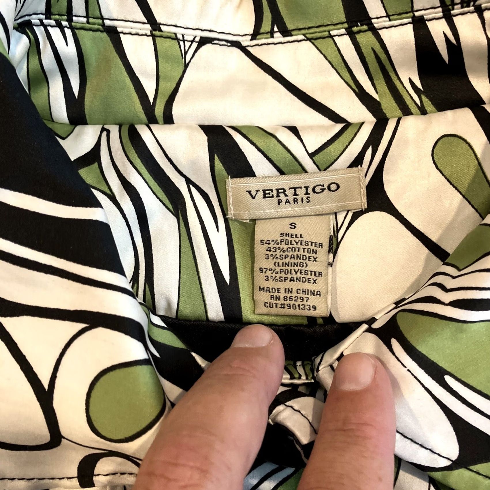 Vintage Vertigo Paris Jacket Womens S Green Lightweight Button Up 3/4 Sleeve Pucci Size S / US 4 / IT 40 - 4 Thumbnail