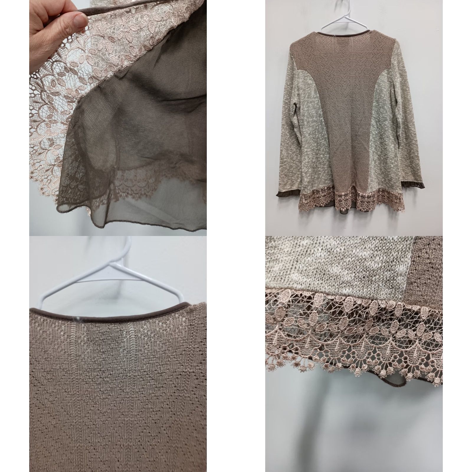 Vintage VINTAGE Fair Lady Top Womens 8 Beige VTG 90s Fairy Grunge Tunic Size Lace Long Sleeve Size M / US 6-8 / IT 42-44 - 8 Thumbnail