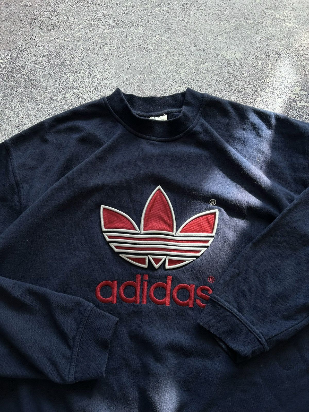 Adidas × Vintage Vintage 90’s Adidas Sweatshirt Crewneck Embroidered Logo Rap Size US XL / EU 56 / 4 - 2 Thumbnail