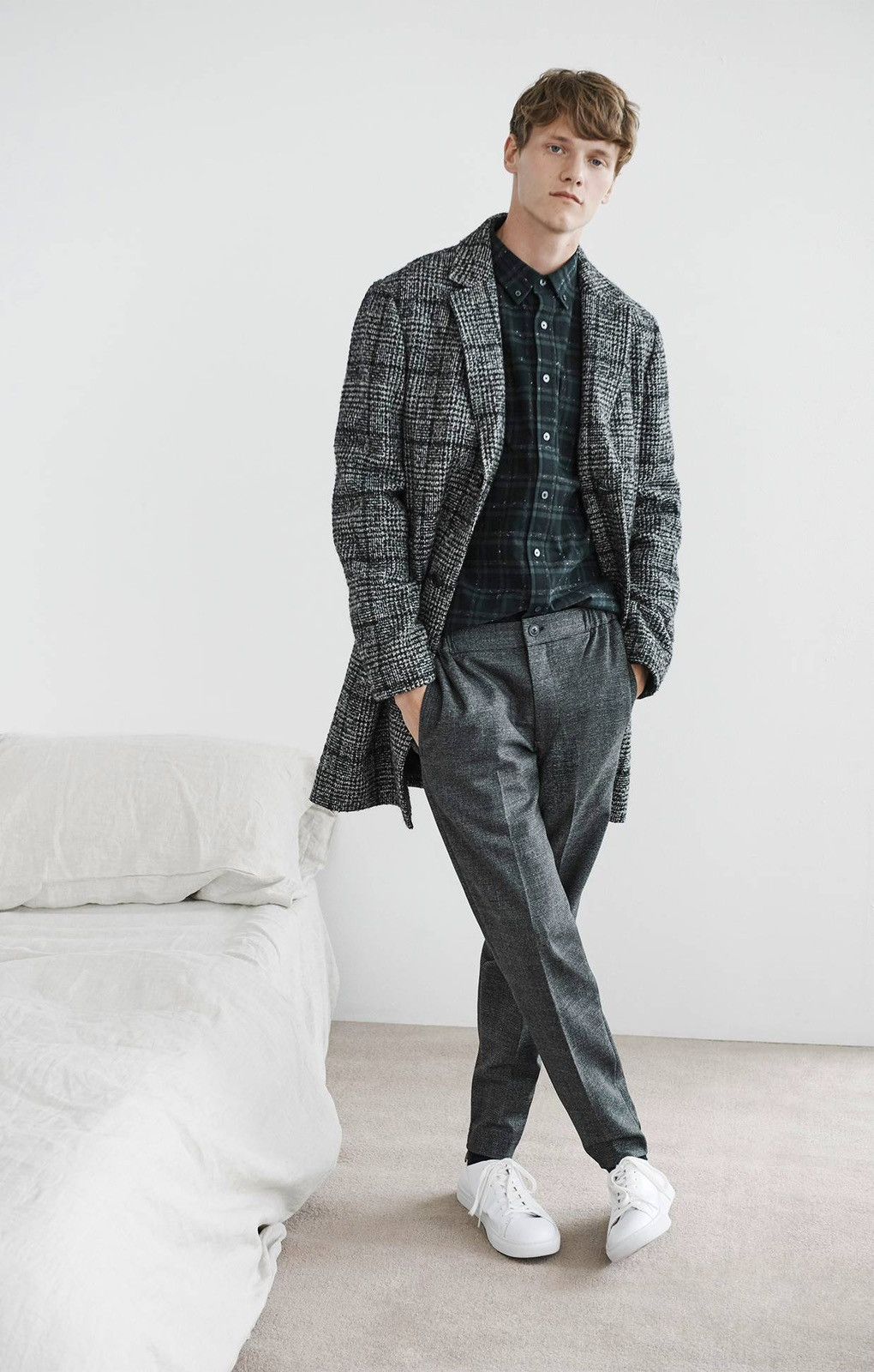 Club Monaco Textured Glen Plaid Topcoat, Size 36 Size US S / EU 44-46 / 1 - 5 Thumbnail