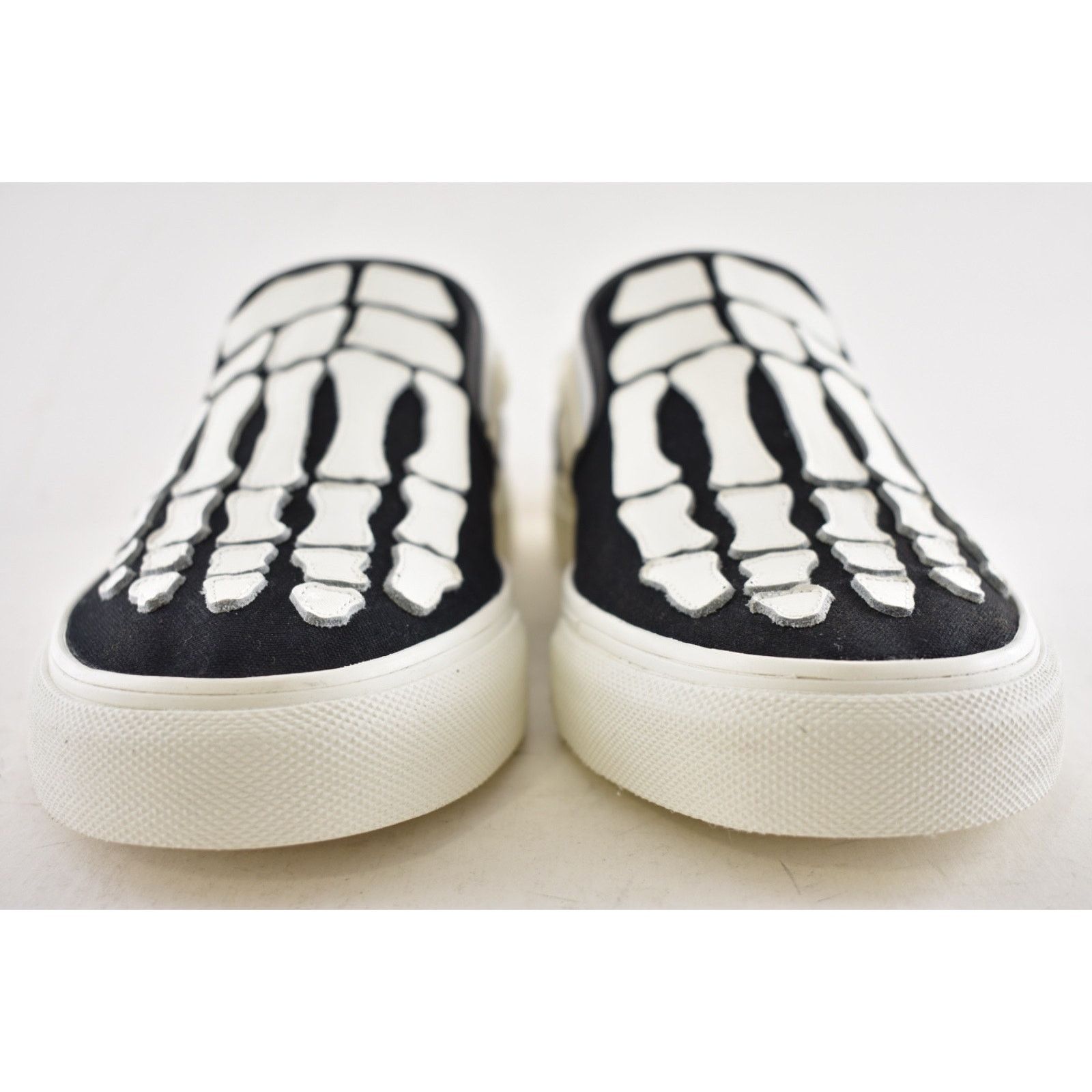 Amiri Amiri Mens Black White Skeleton Slip On Bones Sneakers 44 11 Size US 11 / EU 44 - 9 Thumbnail