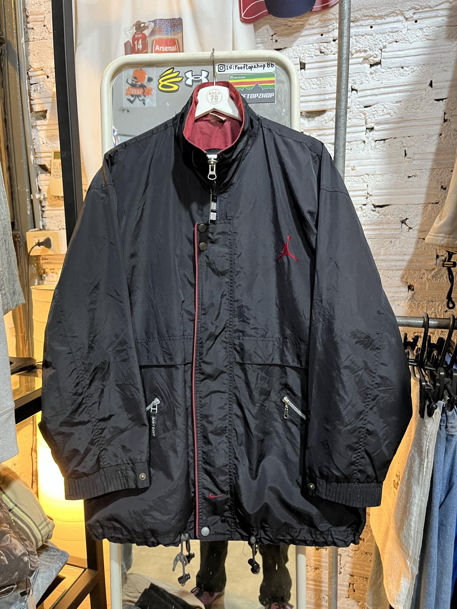 Nike × Vintage Nike Air Jordan Flight Jumpman Jacket 90s | Grailed