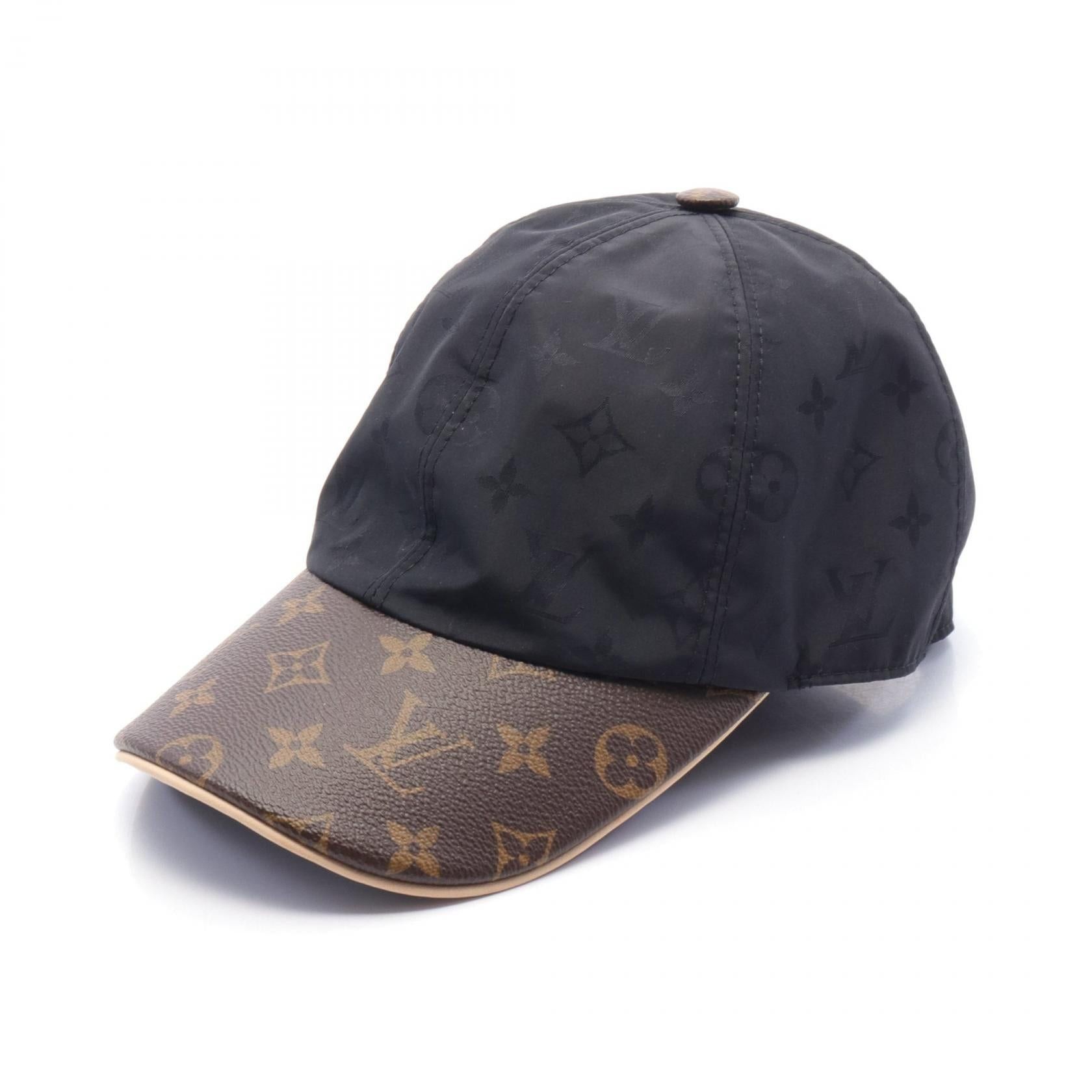 Louis Vuitton Louis Vuitton Lv Get Ready Monogram Cap Silk Leather Black Brown Size ONE SIZE - 1 Thumbnail