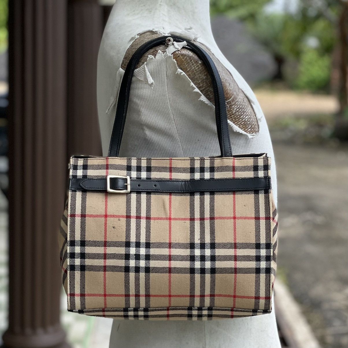 Burberry × Japanese Brand × Vintage ❗️ RARE Burberry Blue Label Nova Check Small Tote Size ONE SIZE - 3 Thumbnail