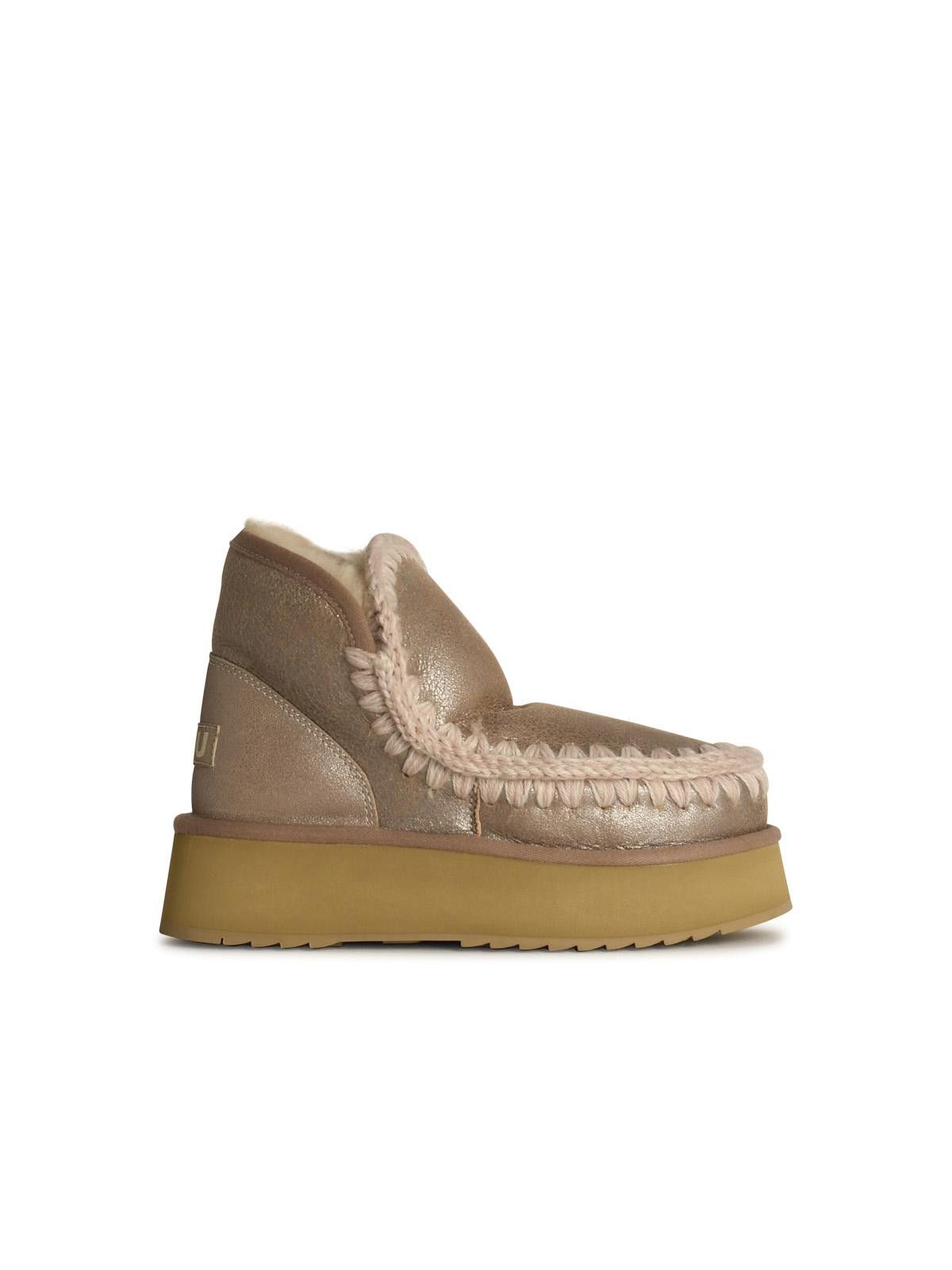 Mou MOU Eskimo 'Platform' In Beige Suede Size US 6 / IT 36 - 1 Thumbnail