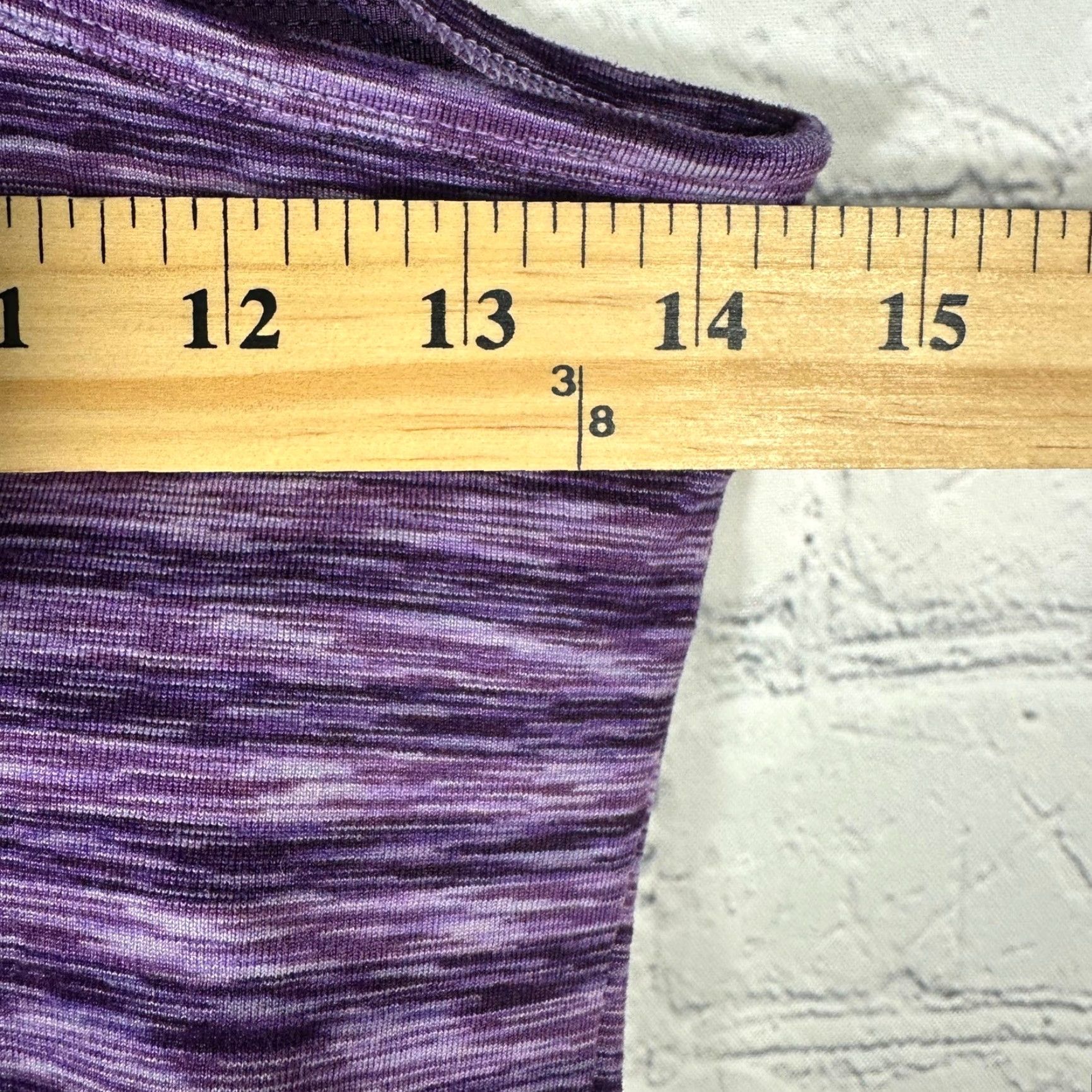 Athleta Athleta Tank Top Racerback XS Purple Space Dye with Drawstring Hem Built-In Bra Moisture Wicking Activewear Shirt Woman Size XS / US 0-2 / IT 36-38 - 6 Thumbnail