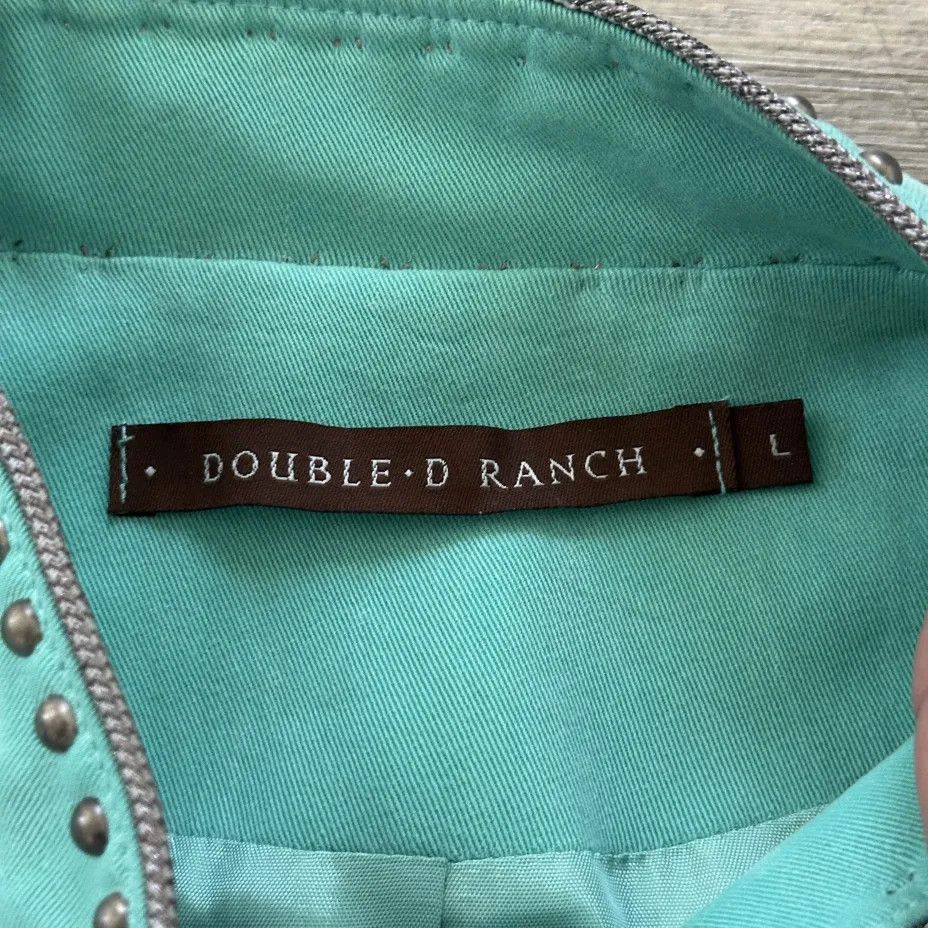Double D Ranch Vintage Double D Ranch Studded Cross Turquoise Jacket Size L / US 10 / IT 46 - 4 Thumbnail