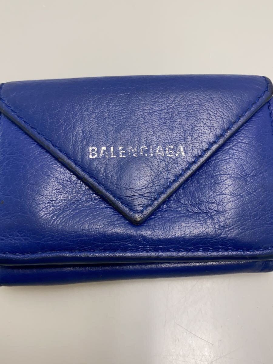 Balenciaga Balenciaga Sheepskin Tri-Fold Wallet Blue Size ONE SIZE - 3 Thumbnail