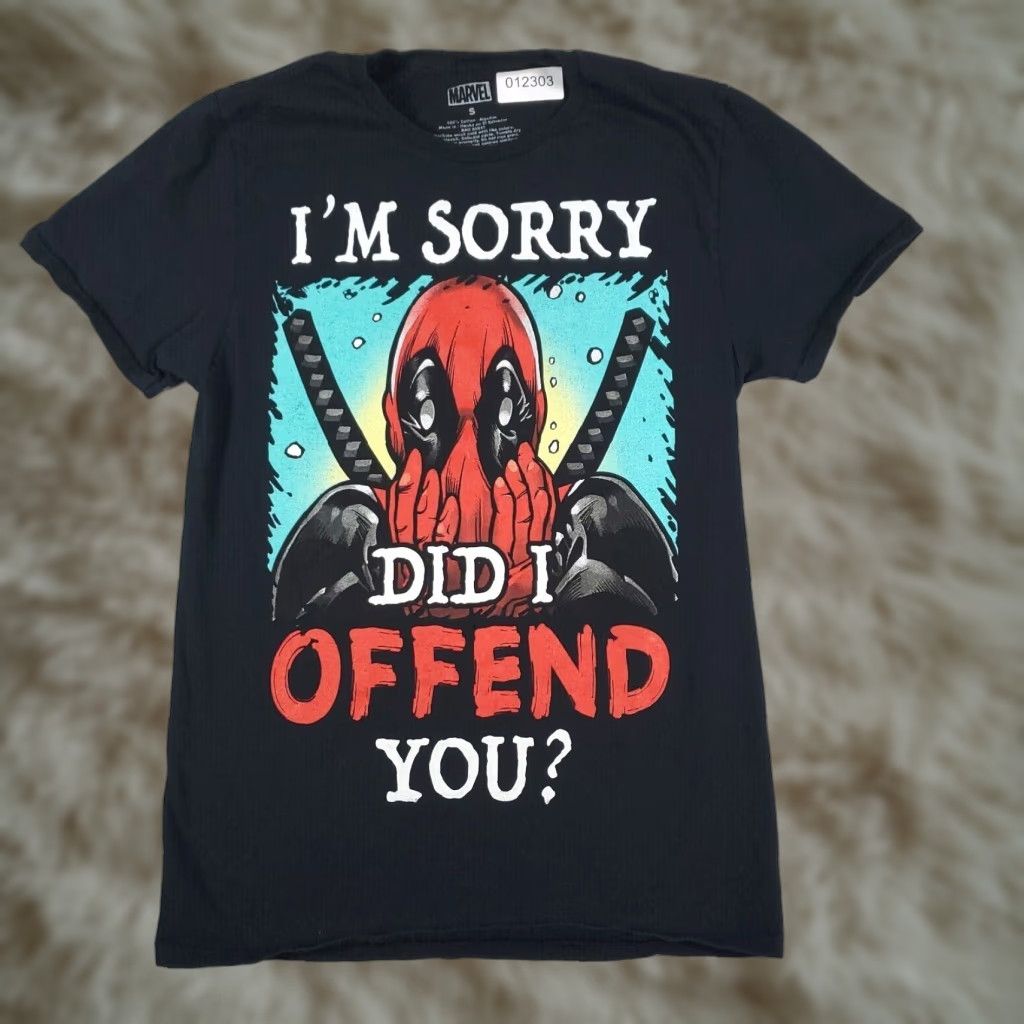 Vintage Marvel Deadpool Shirt Adult Small Black Im Sorry Did I Offend You Short Sleeve T-Shirt Size US S / EU 44-46 / 1 - 1 Thumbnail