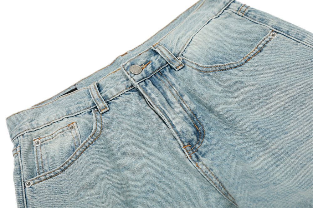 Japanese Brand × Jean Men's loose wide-leg casual distressed washed scimitar jeans Size US 32 / EU 48 - 4 Thumbnail