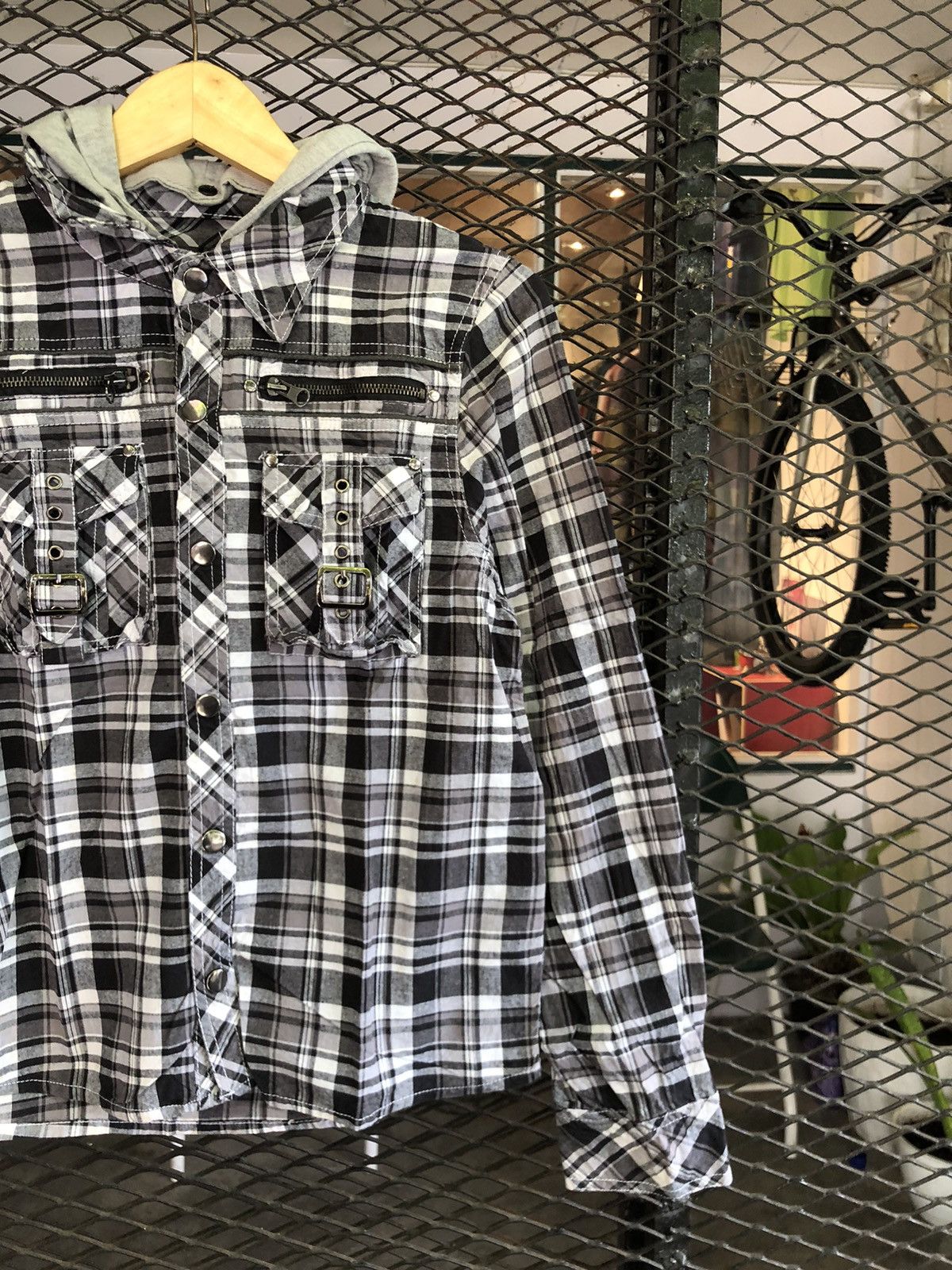 Beauty Beast × If Six Was Nine × Japanese Brand JAPANESE AGATE LABEL PLAID BUTTON SHIRT WITH HOODIE LGBSTYLE Size US L / EU 52-54 / 3 - 2 Thumbnail