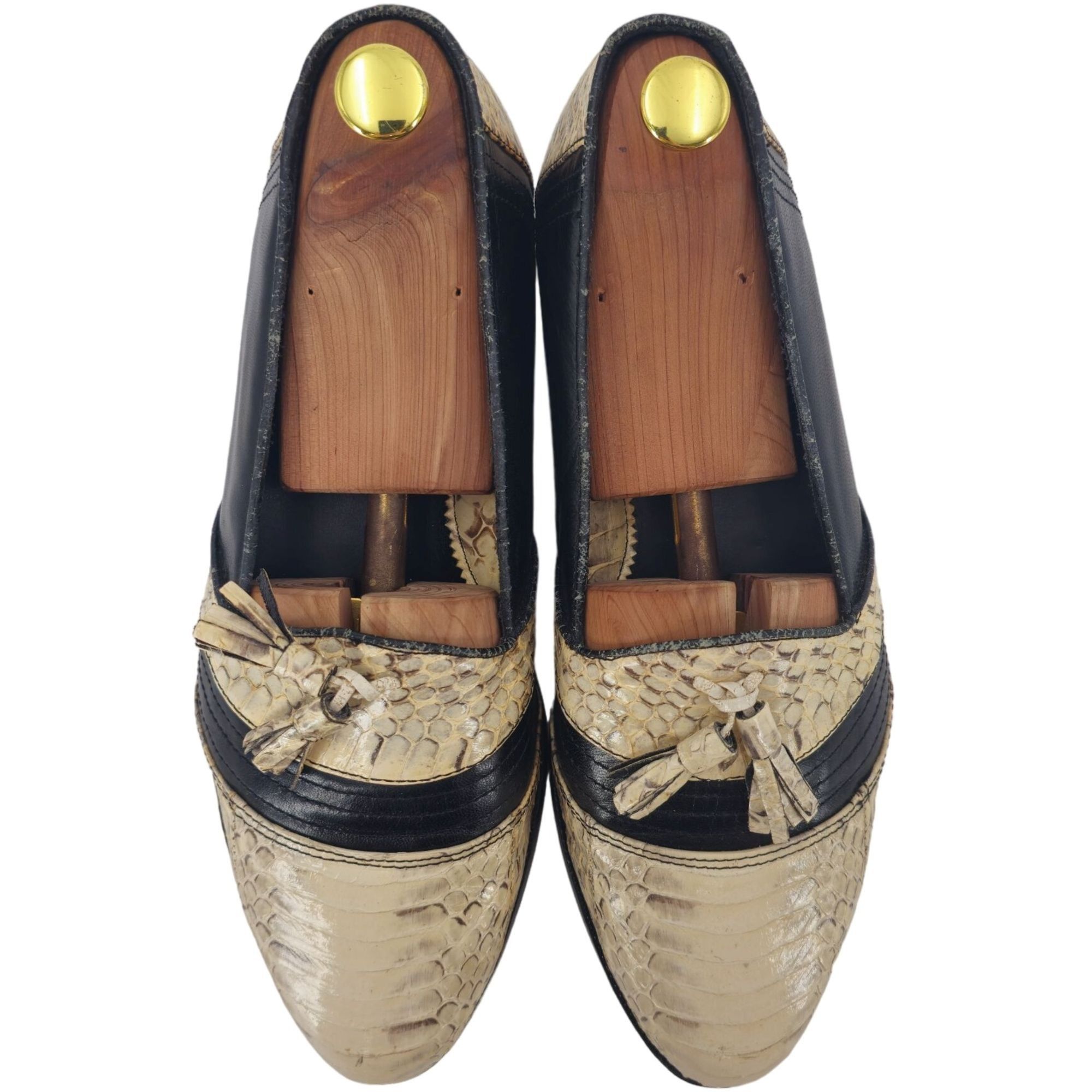 Other Vintage NEW Exotic Snakeskin 10.5D Dress Shoes Natural Cream Size US 10.5 / EU 43-44 - 2 Thumbnail