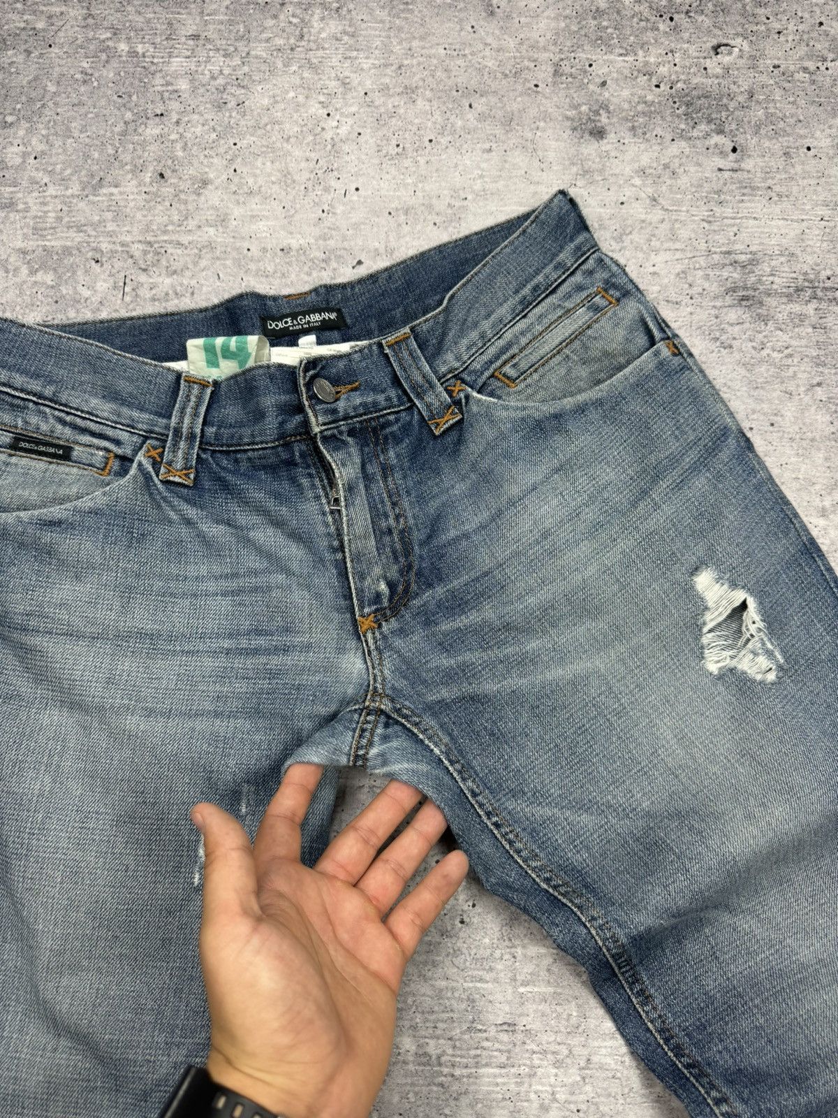 Dolce & Gabbana × Vintage Dolce&Gabbana Metal Pocket Big Logo Blue Stonewashed Jeans Size US 32 / EU 48 - 10 Thumbnail