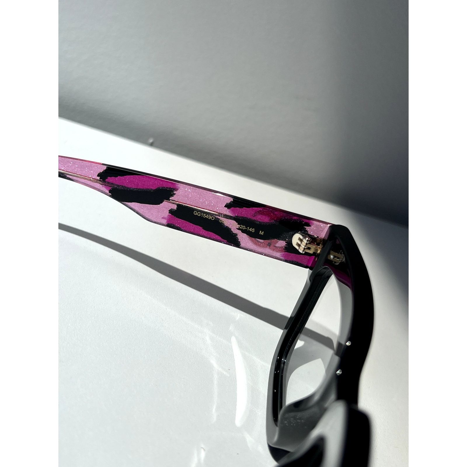 Gucci NEW Gucci GG1549O Black Pink Glitter Eyeglasses Frames Size ONE SIZE - 9 Thumbnail