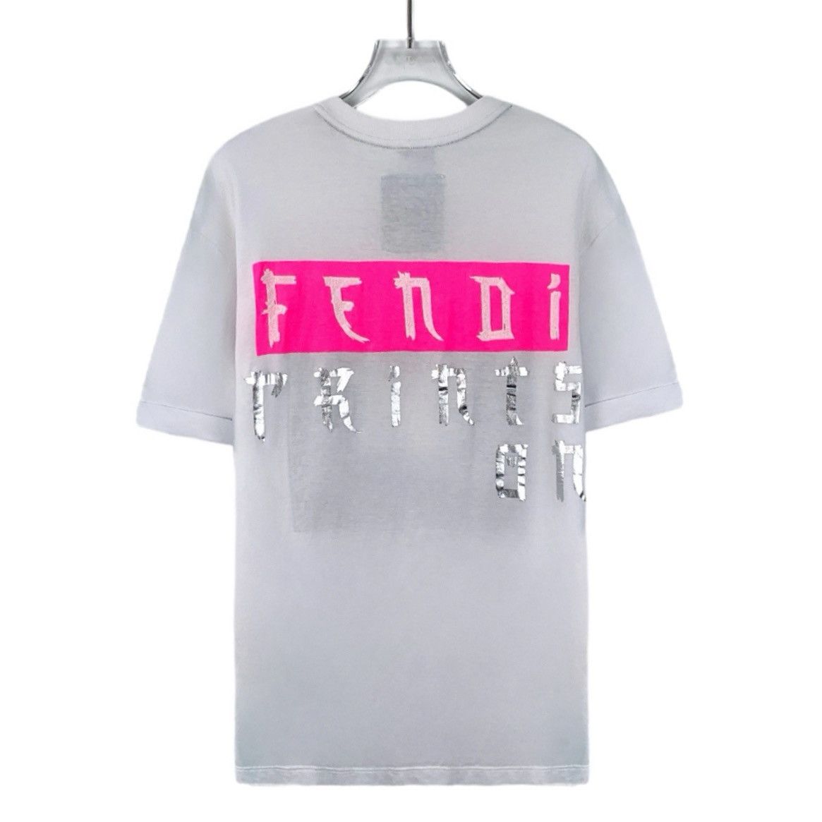 Fendi Fendi White Logo & Portrait Print Crew Neck T-shirt K26WX Size XXS / US 00 / IT 34 - 2 Thumbnail