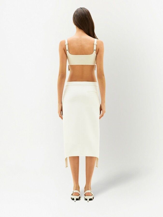 Courreges o1mle0824 Patent Garter Top in White Size XS / US 0-2 / IT 36-38 - 4 Thumbnail