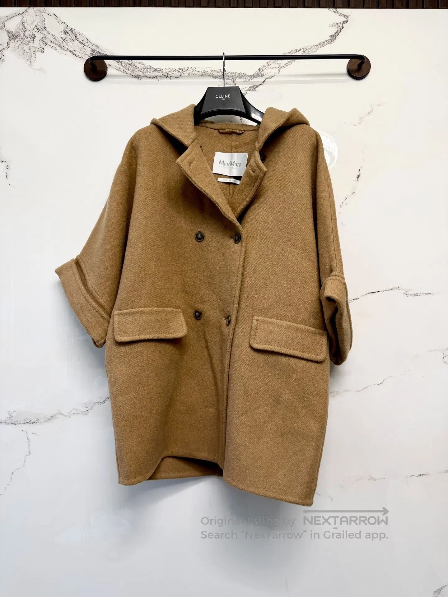 Max Mara Max Mara Khaki Hooded Overcoat Jacket| Size S / US 4 / IT 40 - 1 Thumbnail