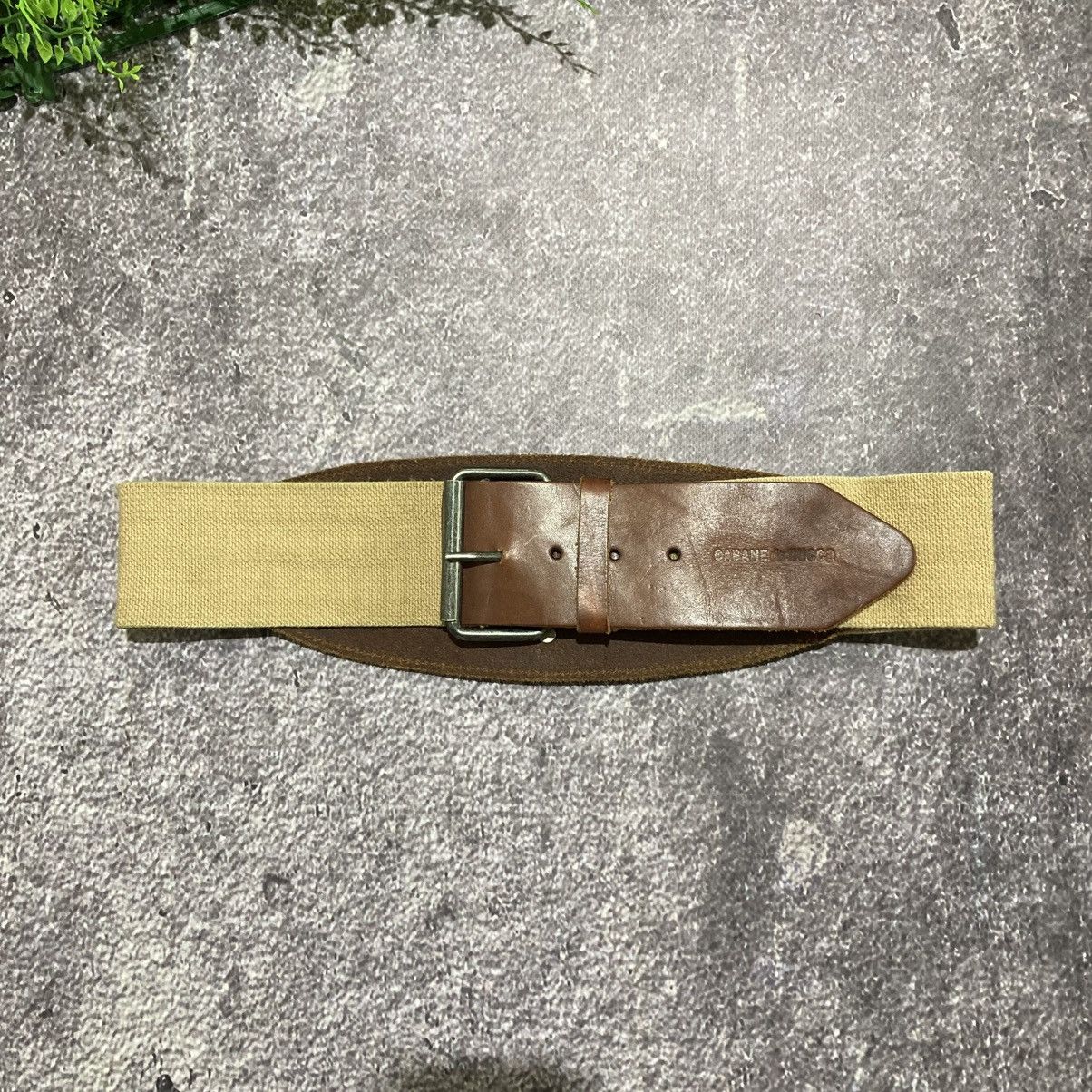 CABANE de ZUCCa VINTAGE CABANE ZUCCA Brown Leather Studded Wide Elastic Belt Size ONE SIZE - 3 Thumbnail