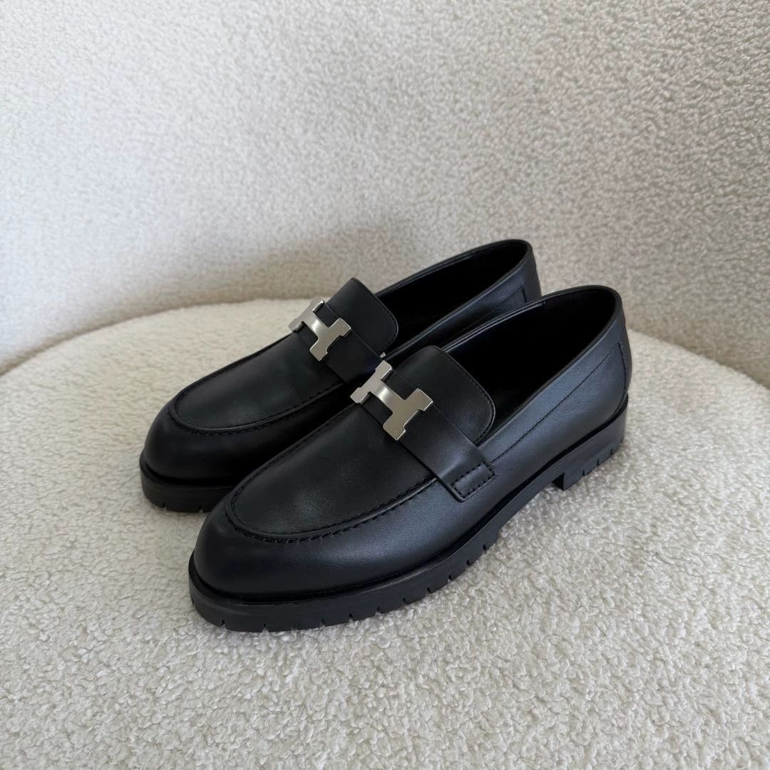Hermes Hermes Black Loafers 36 New Unused Size US 5.5 / IT 35.5 - 2 Thumbnail