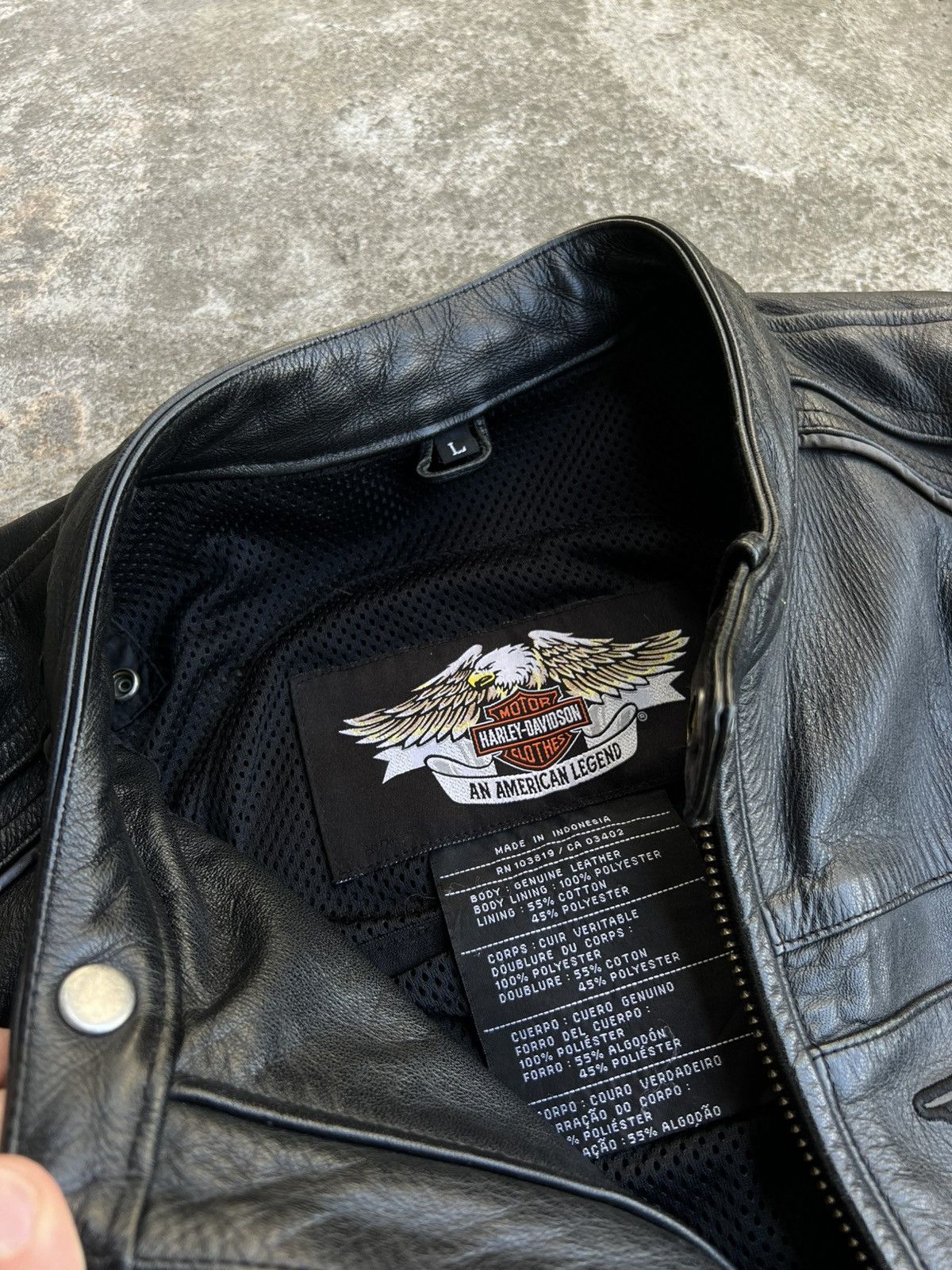Harley Davidson × West Coast Choppers Crazy Vintage Harley Davidson Leather Jacket Big Logo Rare Size US L / EU 52-54 / 3 - 11 Thumbnail
