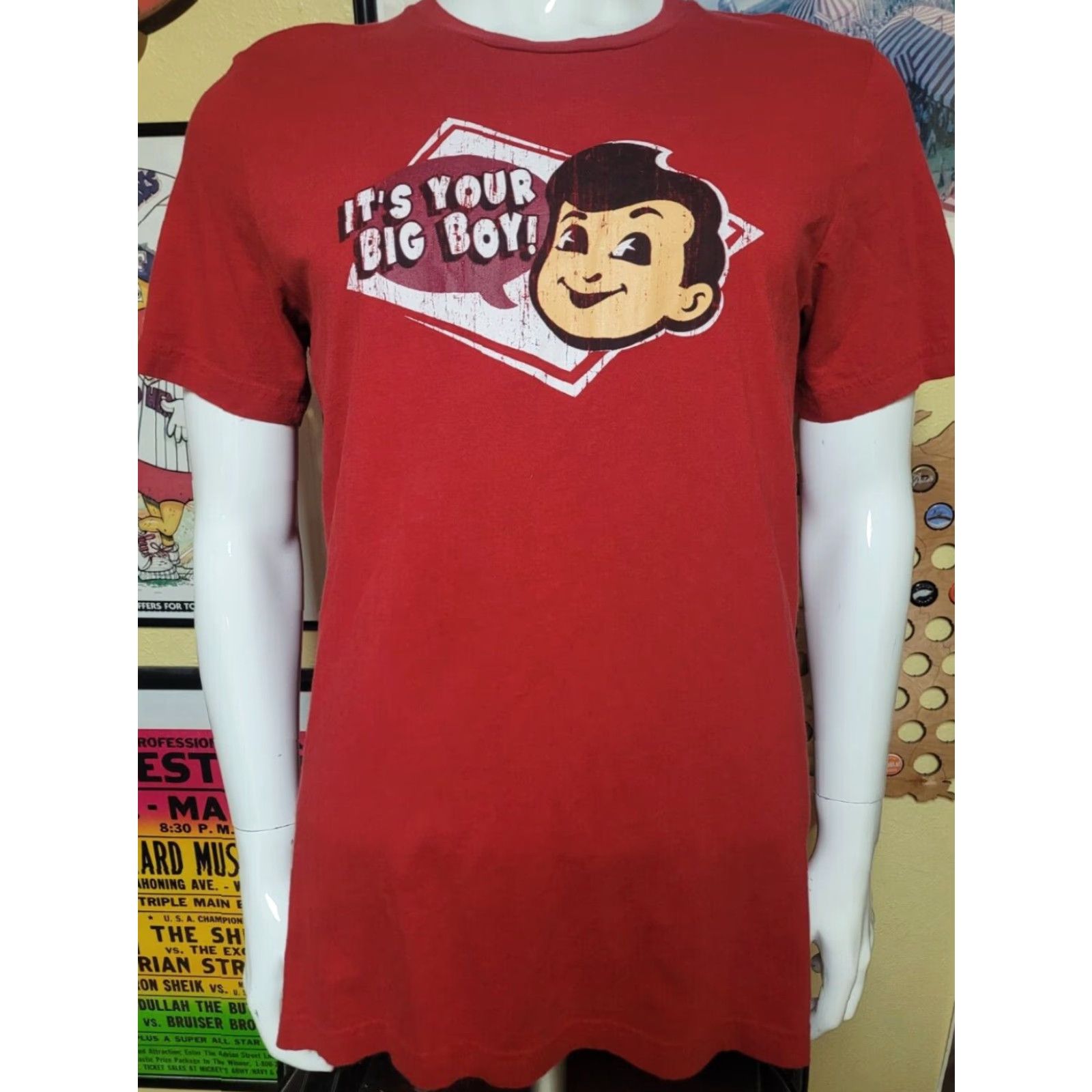 Etro VINTAGE Canvas T-Shirt Large Red Retro Big Boy Restaurants It's Your Boy Mens Shirt Size US L / EU 52-54 / 3 - 2 Thumbnail