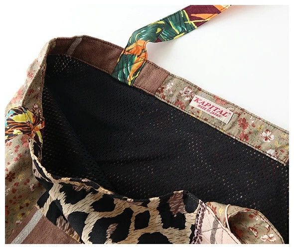 Kapital KAPITAL Patchwork Novel Tote Bag Brown Size ONE SIZE - 3 Thumbnail