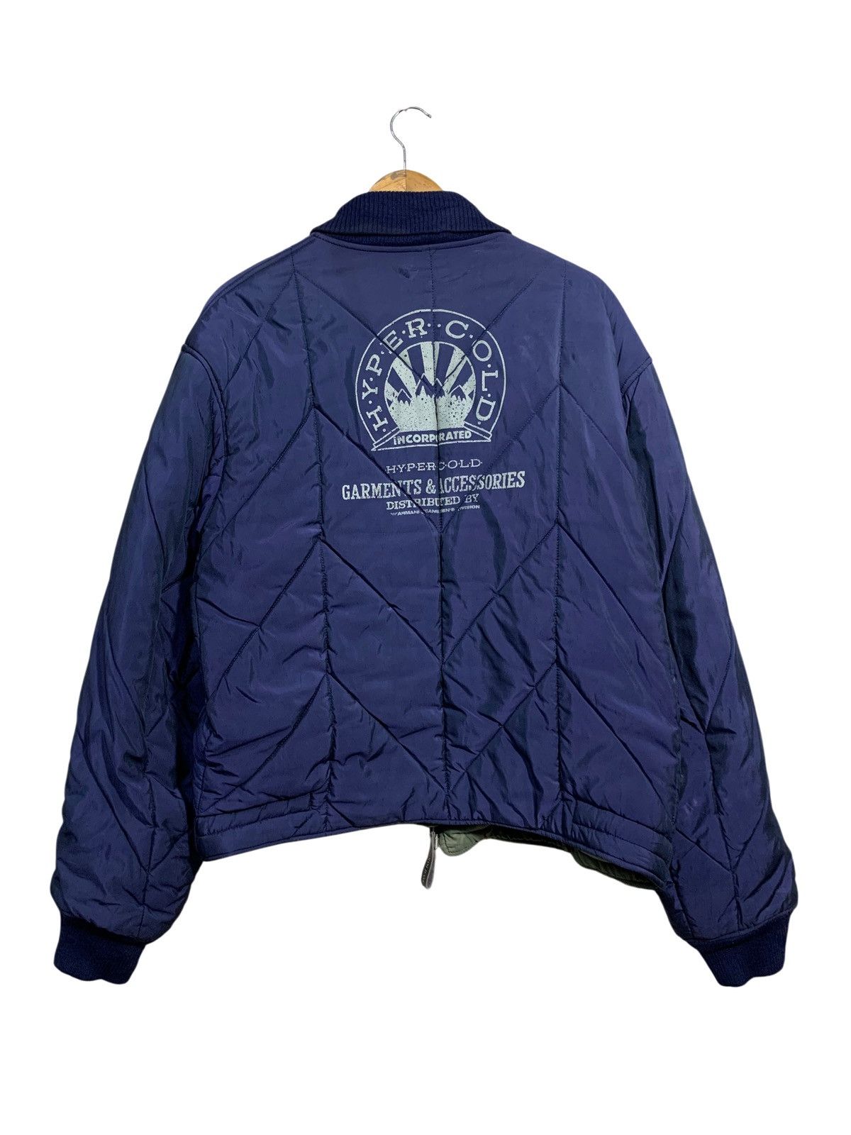 Armani 🔥VTG ARMANI JEANS QUILTED BOMBER JACKETS BLUE Size US L / EU 52-54 / 3 - 6 Thumbnail