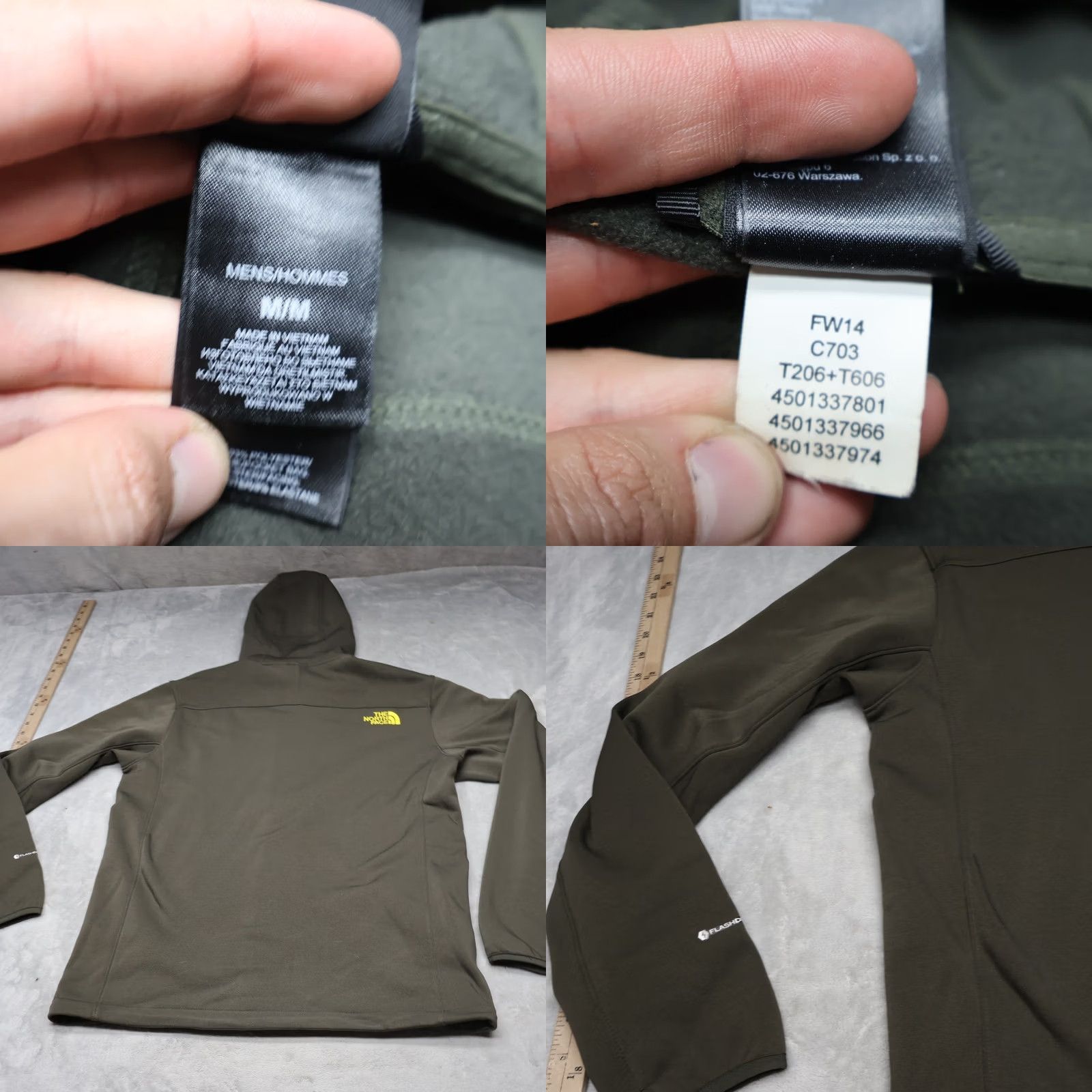 The North Face North Face Jacket Mens Medium Green FlashDry Hooded Full Zip Outdoor Hiking Size US M / EU 48-50 / 2 - 8 Thumbnail