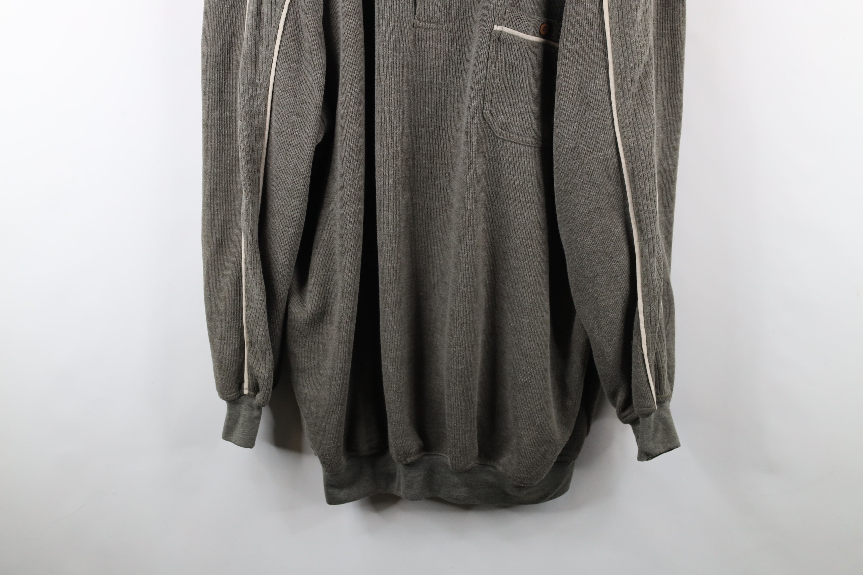 Vintage Vintage 90s Streetwear Ribbed Knit Pullover Polo Shirt Size US XXL / EU 58 / 5 - 3 Thumbnail