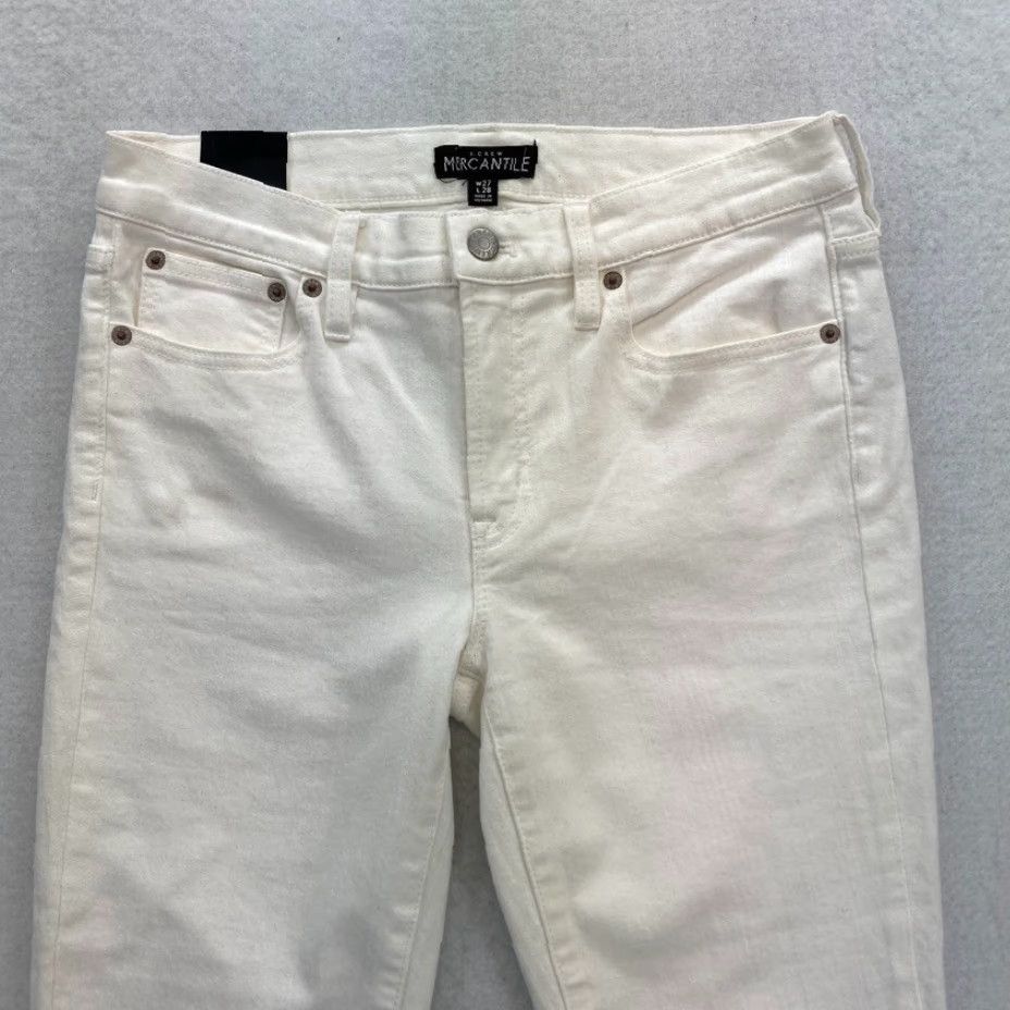 J.Crew j.Crew Mercantile Women White Stretch Denim Skinny Jeans Mid Rise 27 NWT Jeans California? Size 27" / US 4 / IT 40 - 2 Thumbnail
