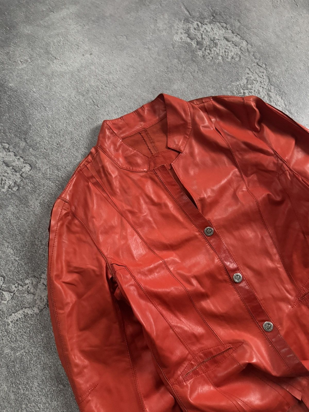 Genuine Leather Sylvie Schimmel 40size france 🇫🇷 leather Avantgarde jacket Size M / US 6-8 / IT 42-44 - 2 Thumbnail