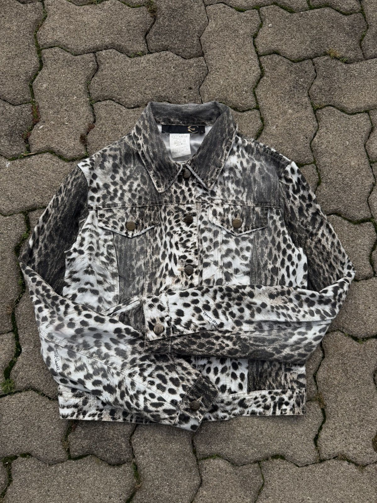 Just Cavalli Vintage 2000s Just Cavalli White Leopard Rare Corset Jacket Size L / US 10 / IT 46 - 10 Thumbnail
