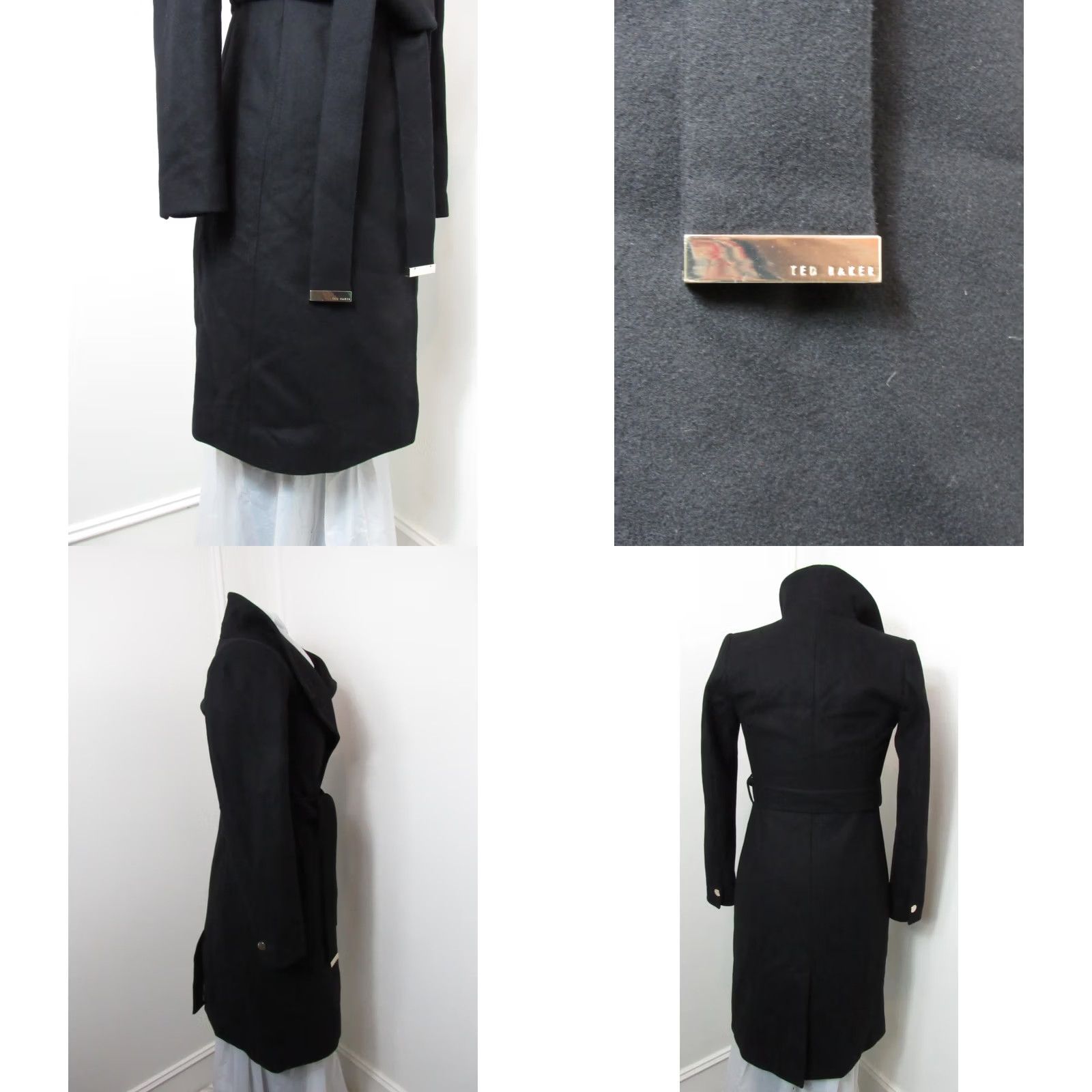 Ted Baker Ted Baker Coat Womens 12 Black London Ellegant Cashmere Wool Blend Wrap SIZE Size XL / US 12-14 / IT 48-50 - 9 Thumbnail