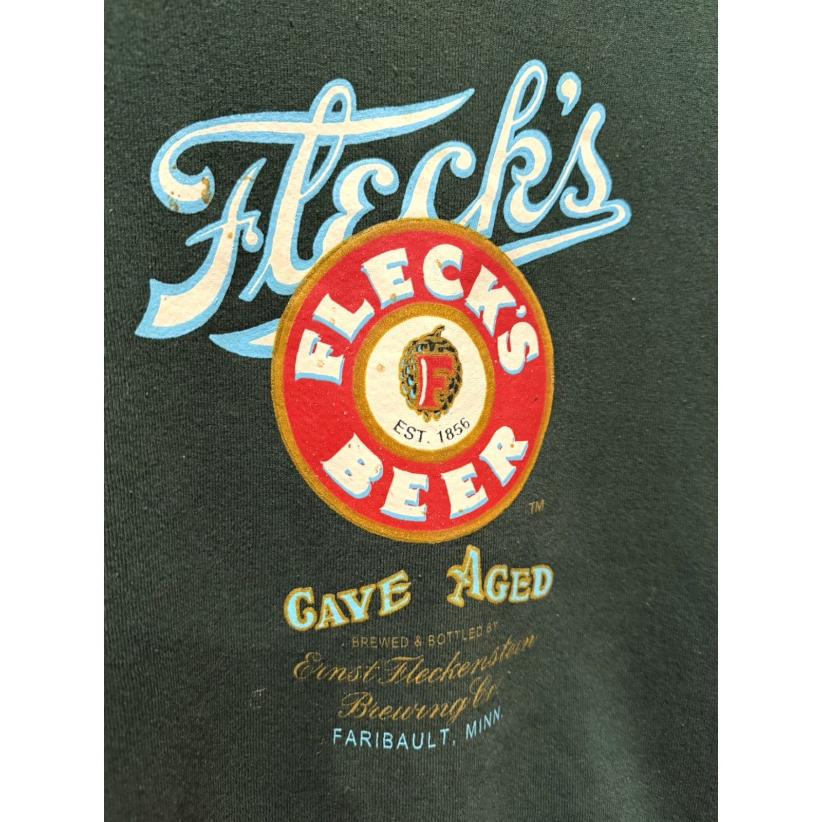 Vintage VINTAGE Flecks Beer Sweatshirt Green 90s Mens M Cotton Pullover Sweatshirt Mid USA Size US M / EU 48-50 / 2 - 4 Thumbnail